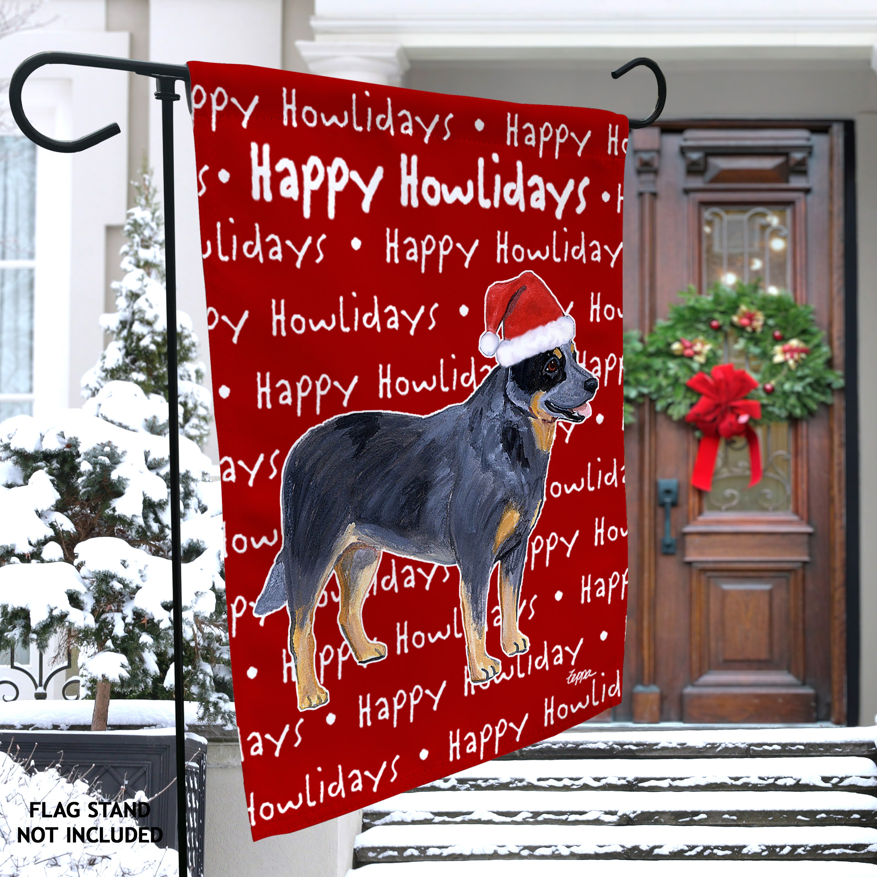 Australian Cattle Dog Christmas Garden Flag