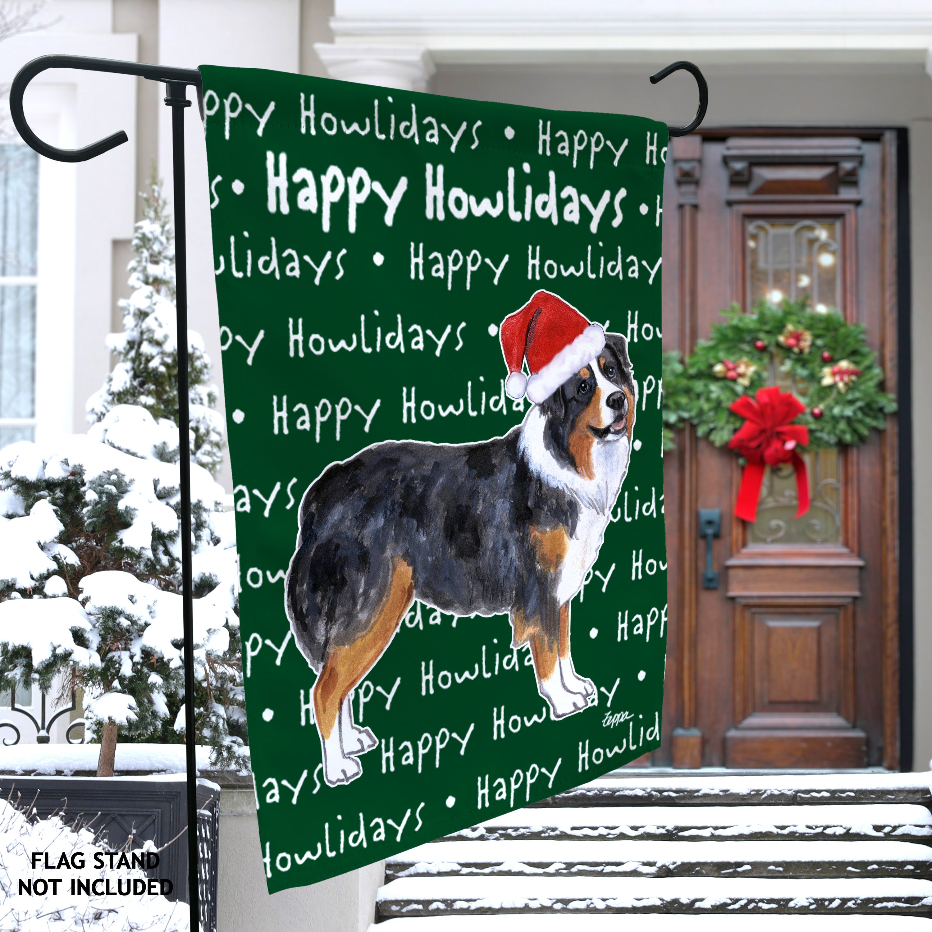 Australian Shepherd Christmas Garden Flag