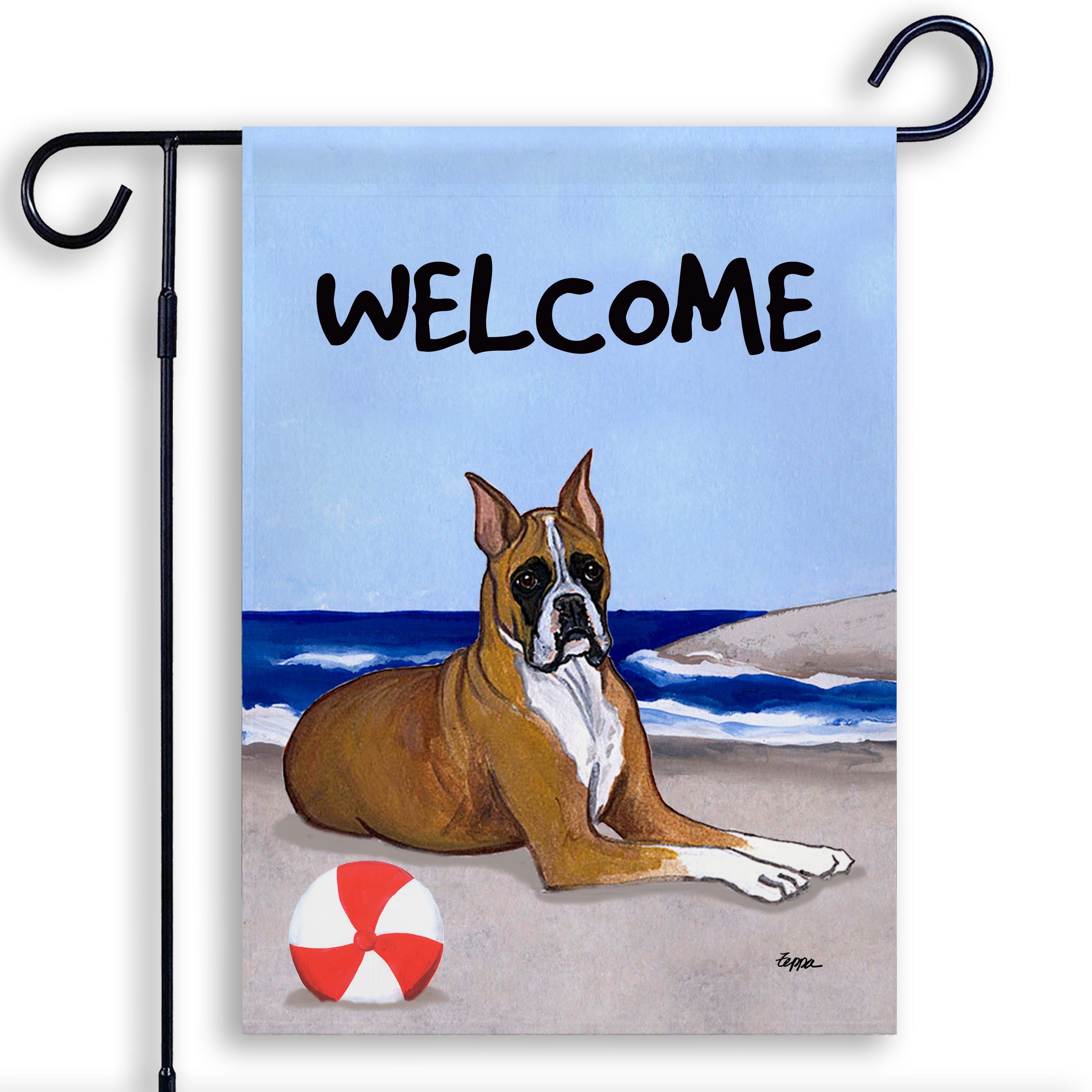 Boxer Lying Garden Flag