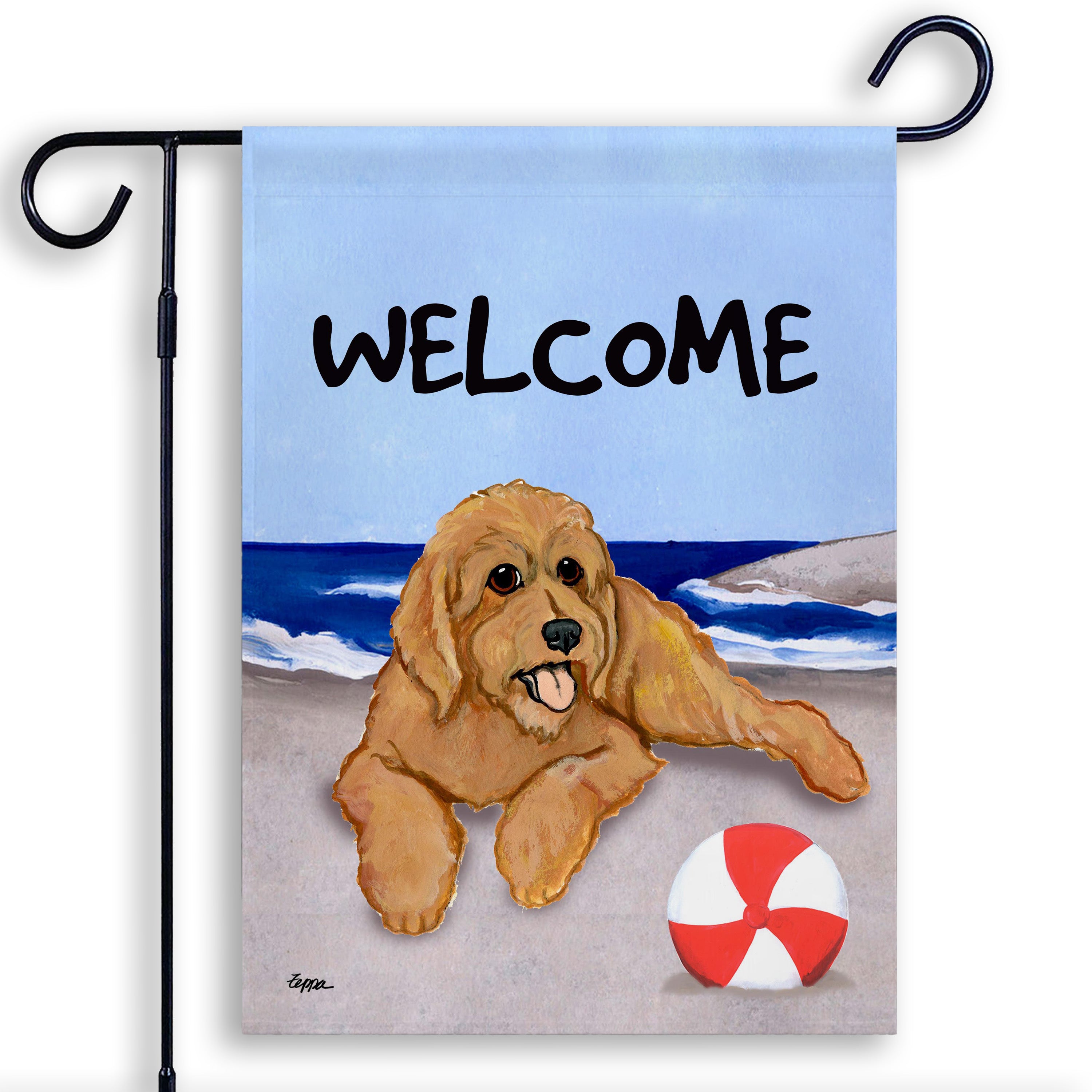 Golden-Labra Doodle Garden Flag