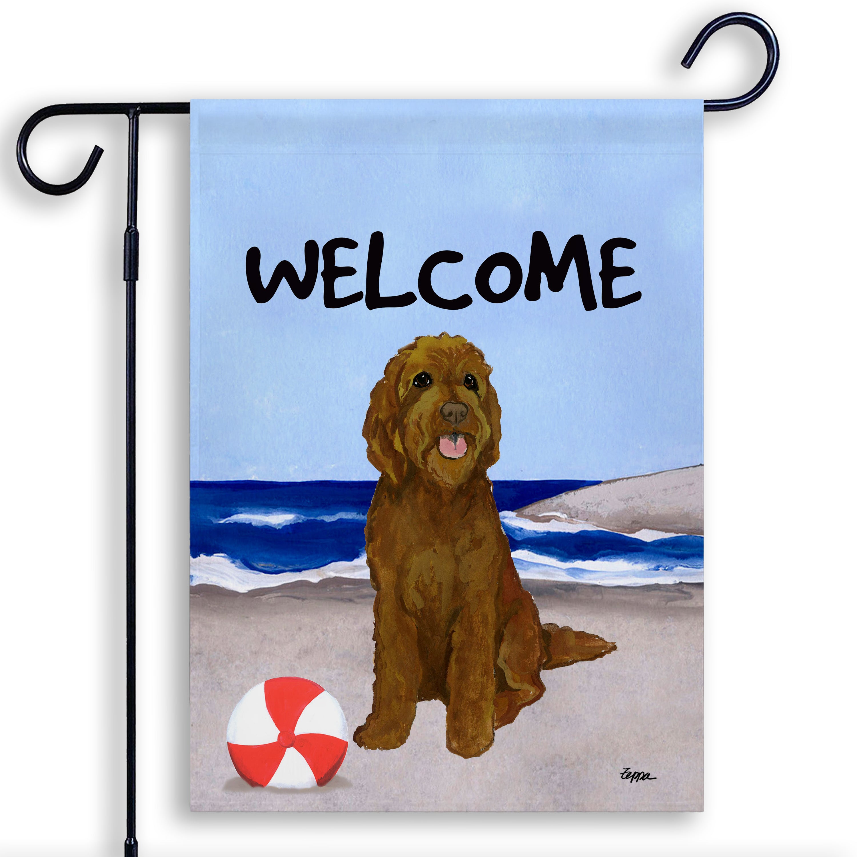 Golden-Labra Doodle Garden Flag