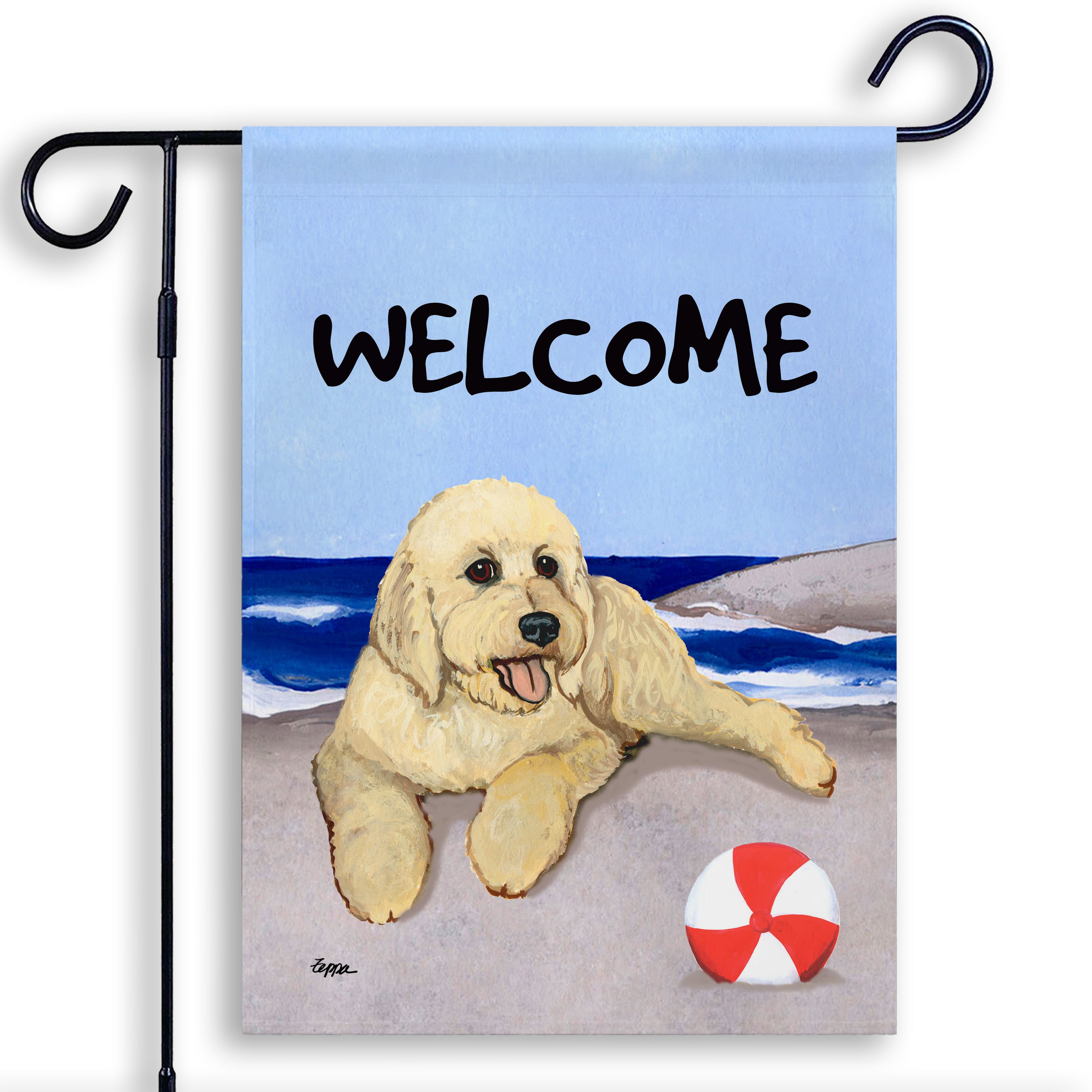 Golden-Labra Doodle Garden Flag