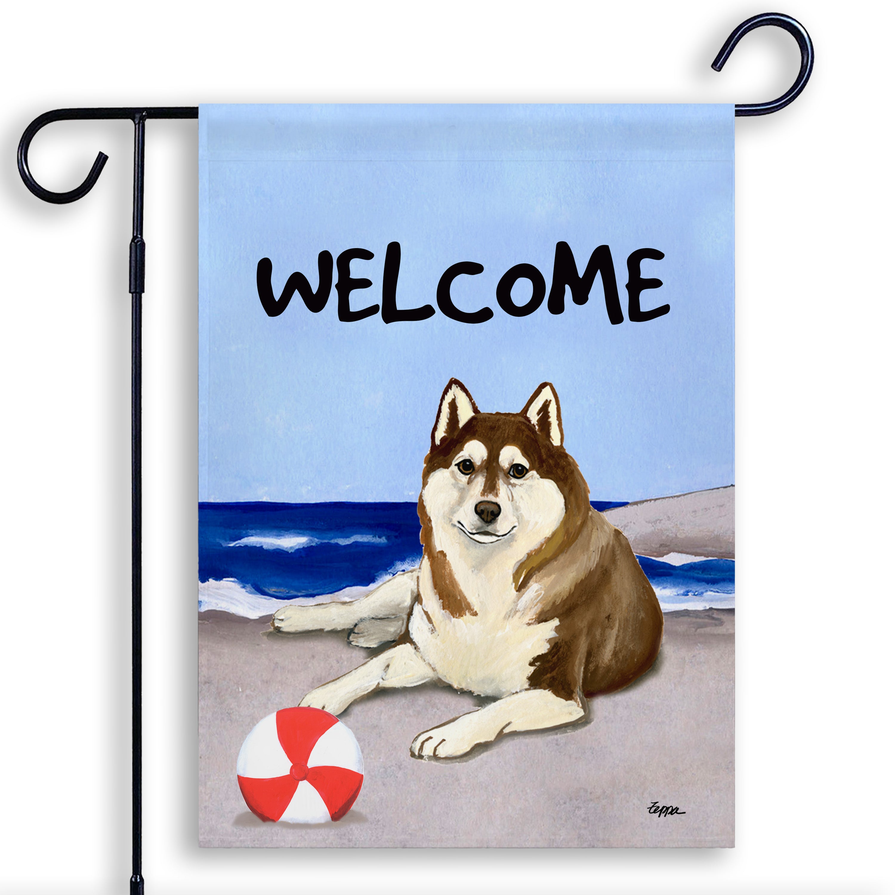Siberian Husky Garden Flag
