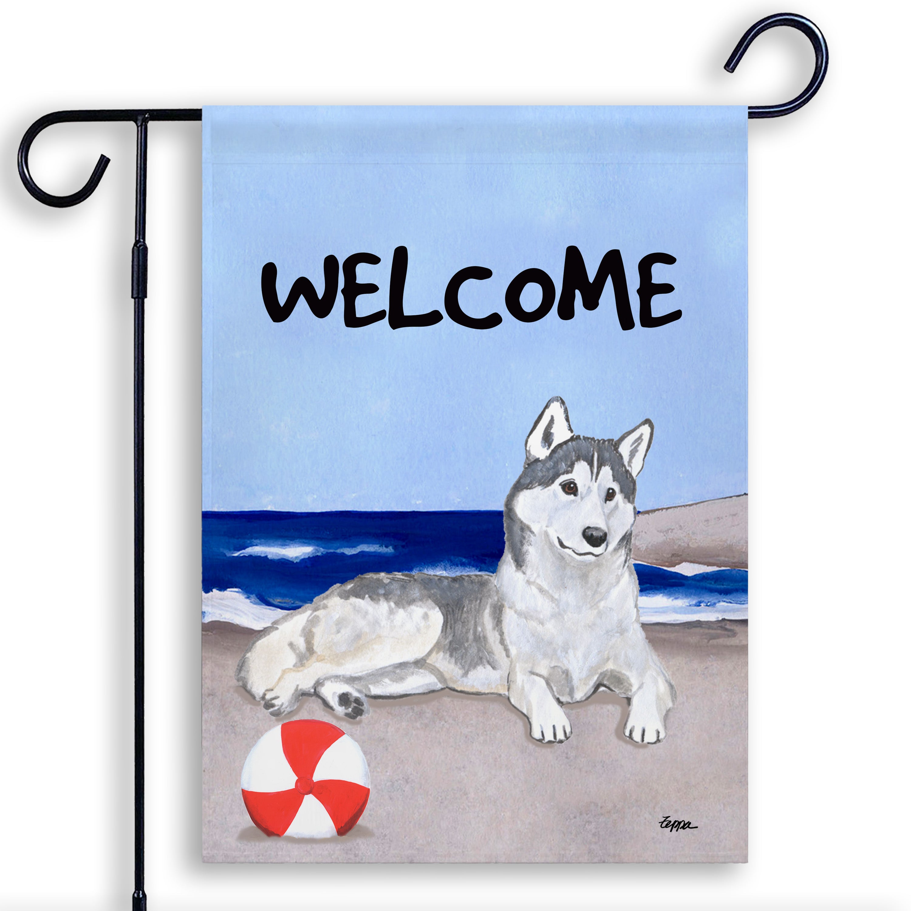Siberian Husky Garden Flag