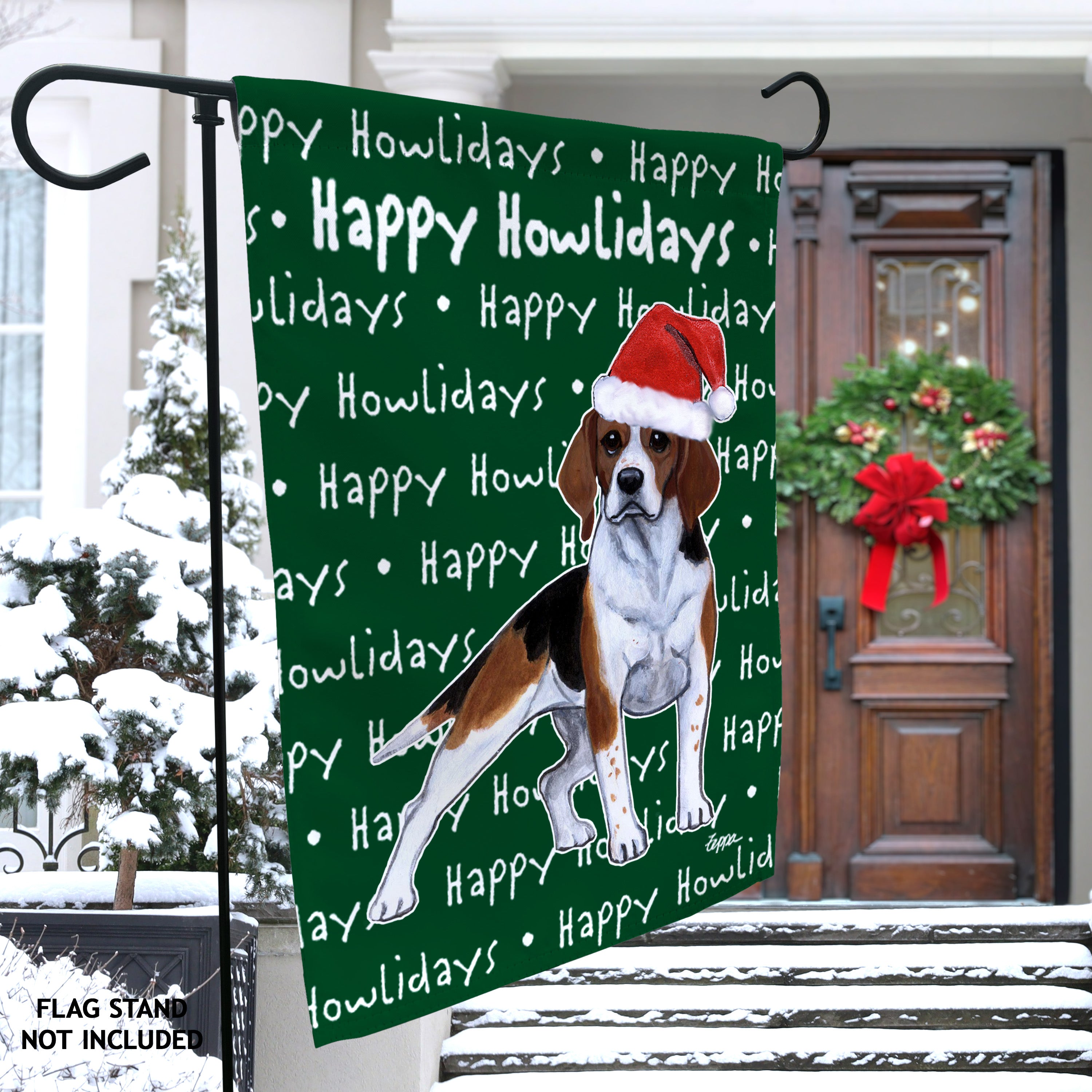 Beagle Christmas Garden Flag
