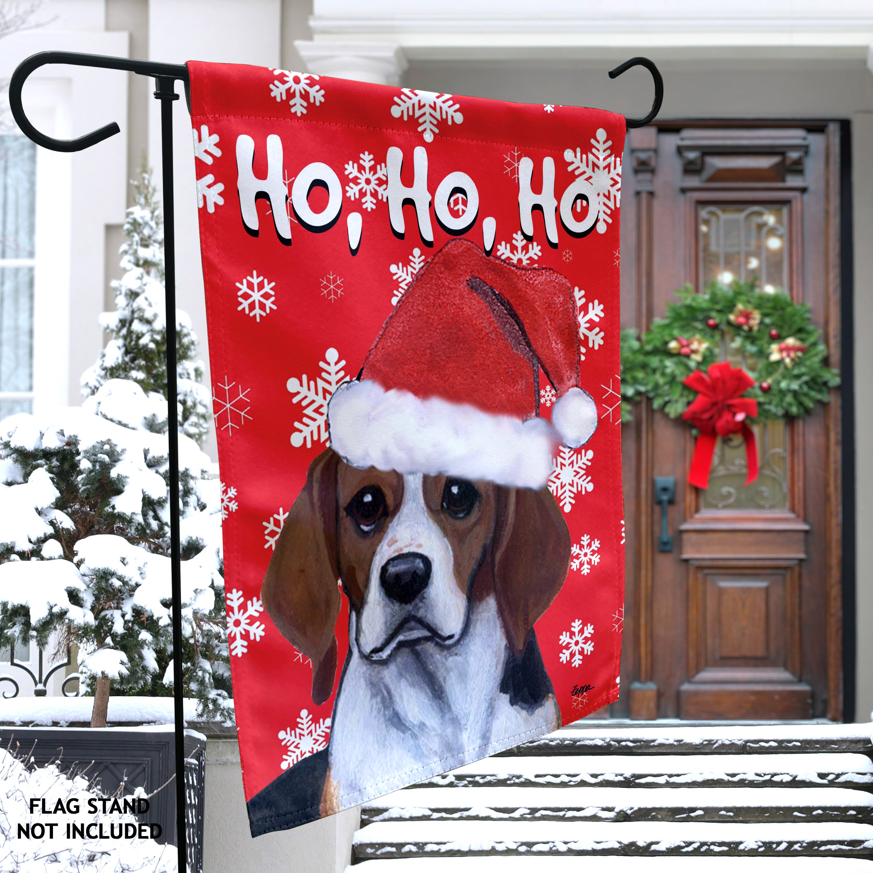 Beagle Christmas Garden Flag