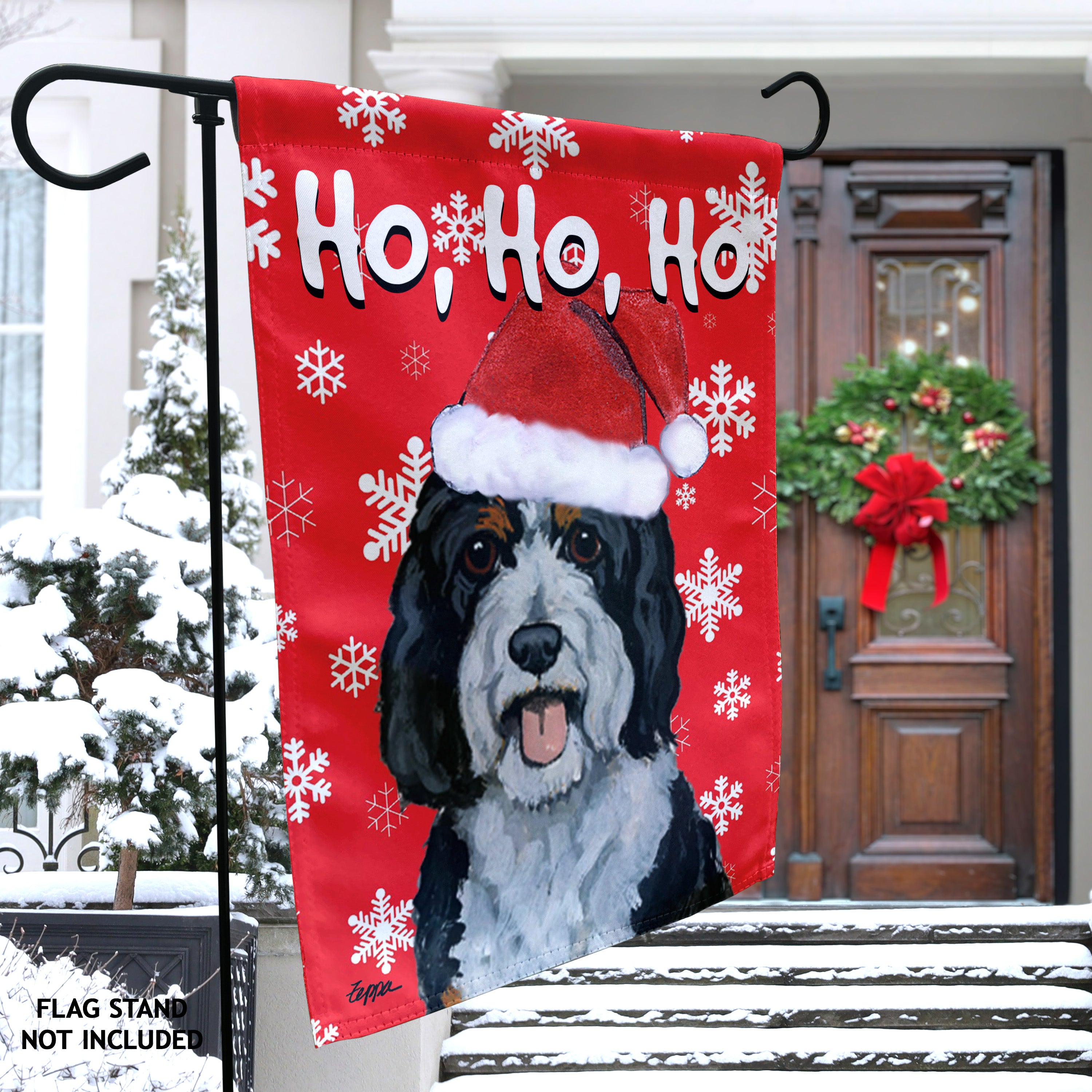 Bernadoodle Christmas Garden Flag
