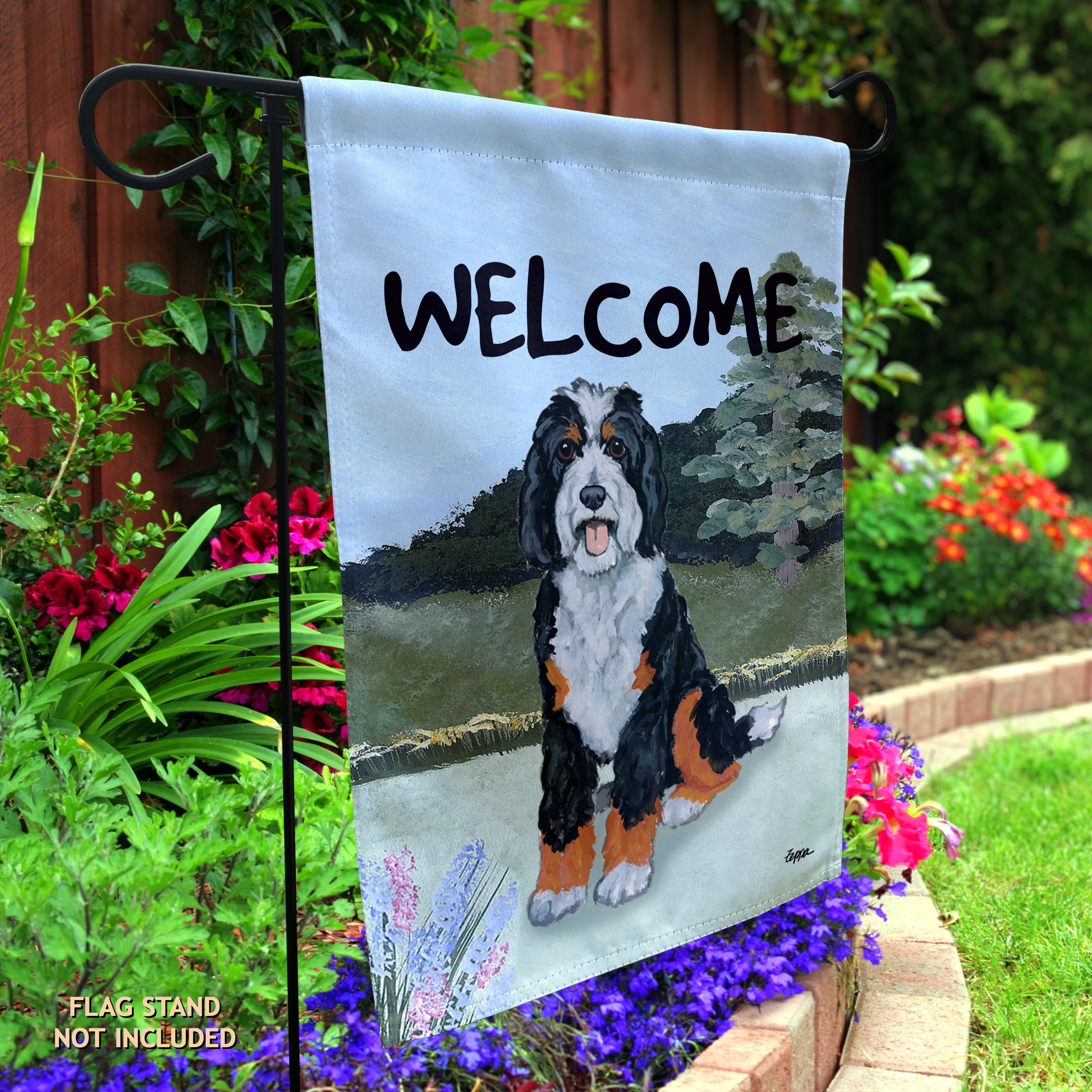 Bernedoodle Garden Flag