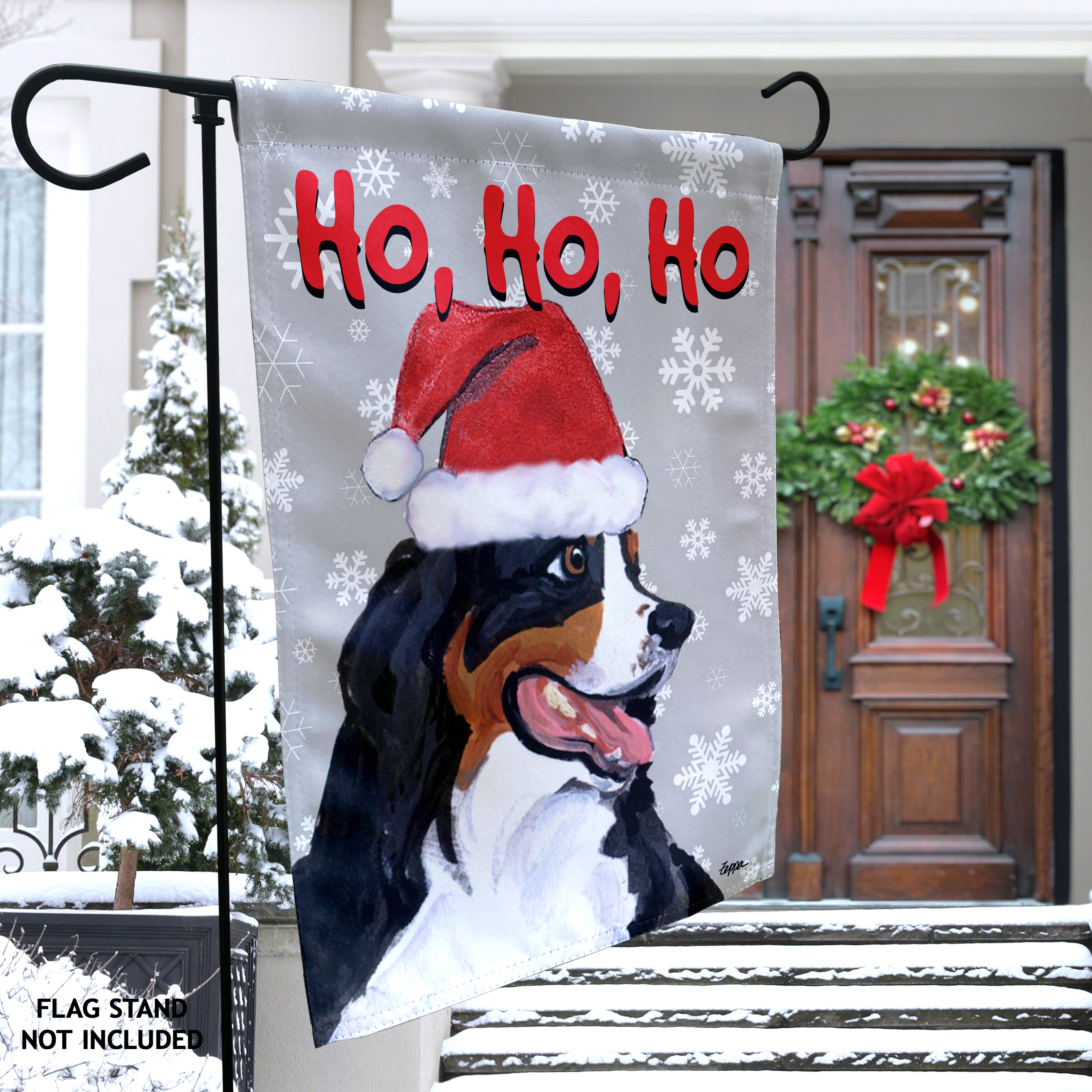 Bernese Mountain Dog Christmas Garden Flag