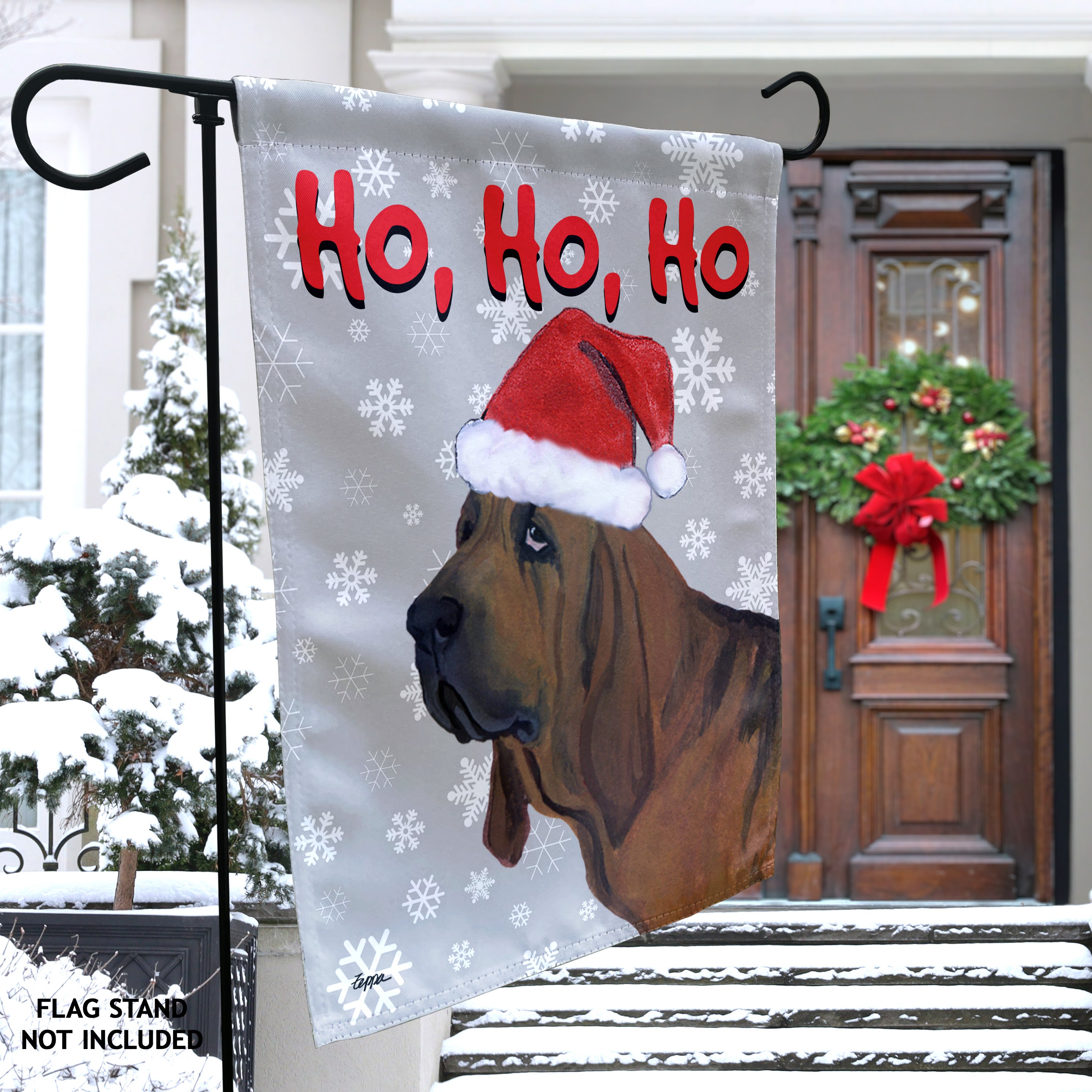 Bloodhound Christmas Garden Flag