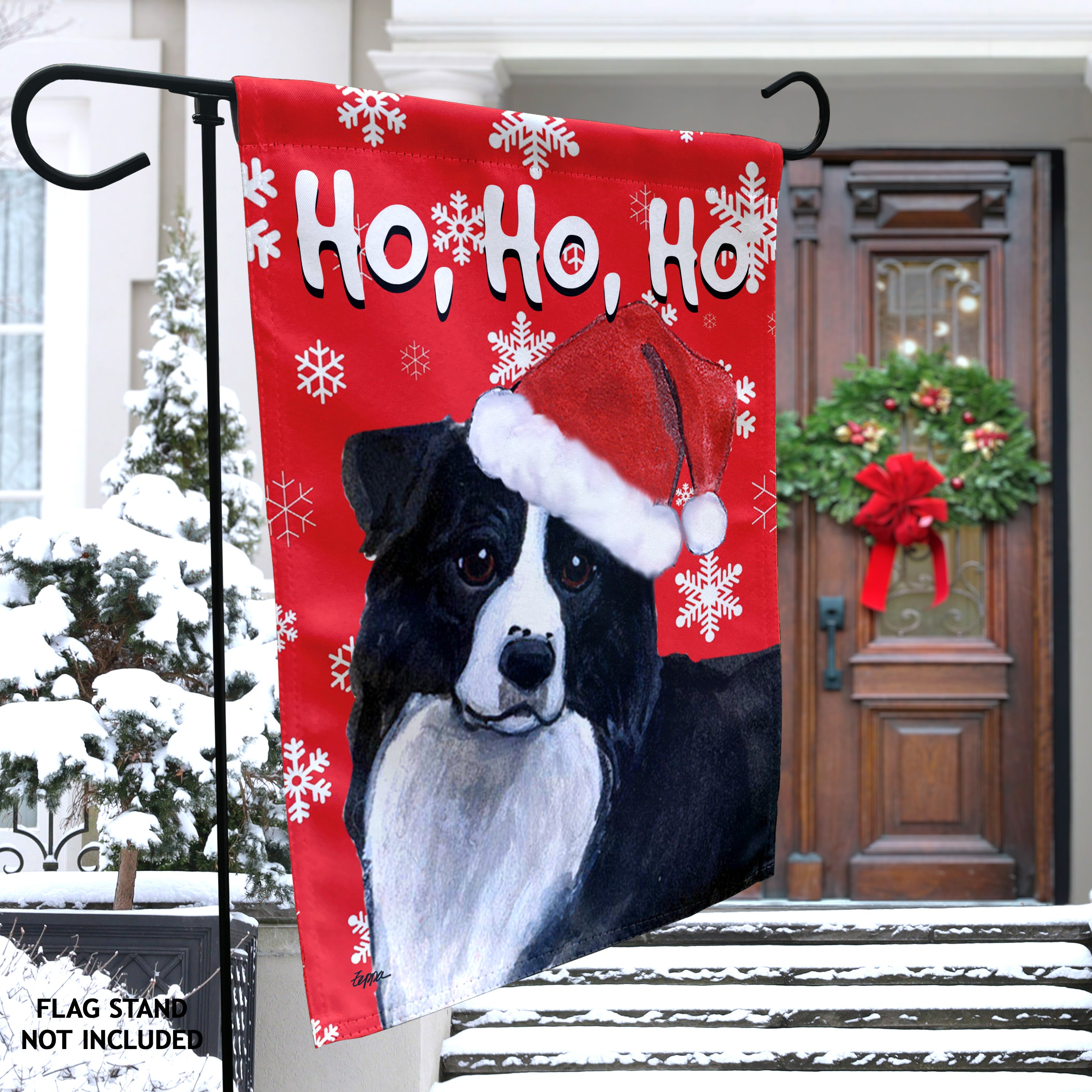 Border Collie Christmas Garden Flag