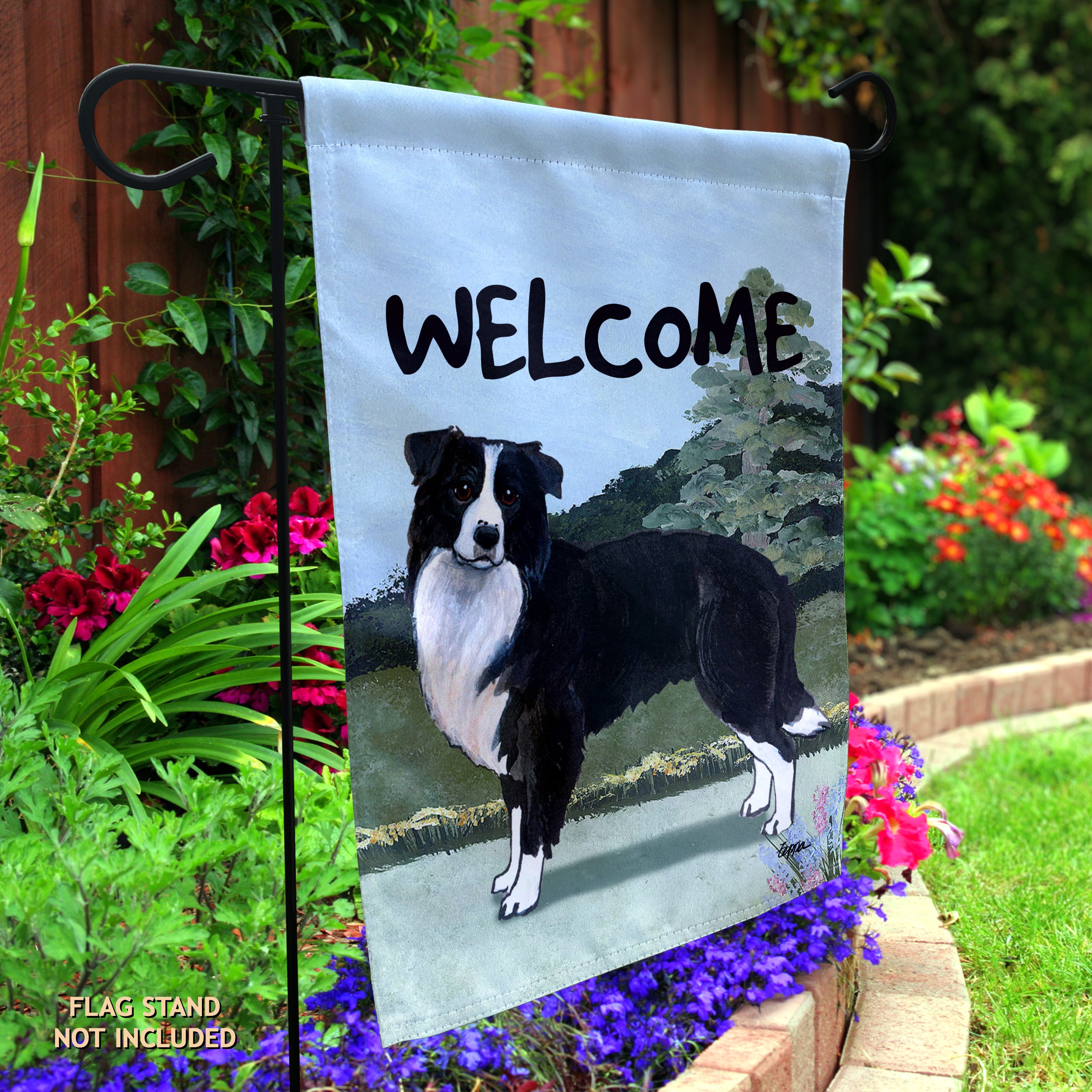 Border Collie Garden Flag