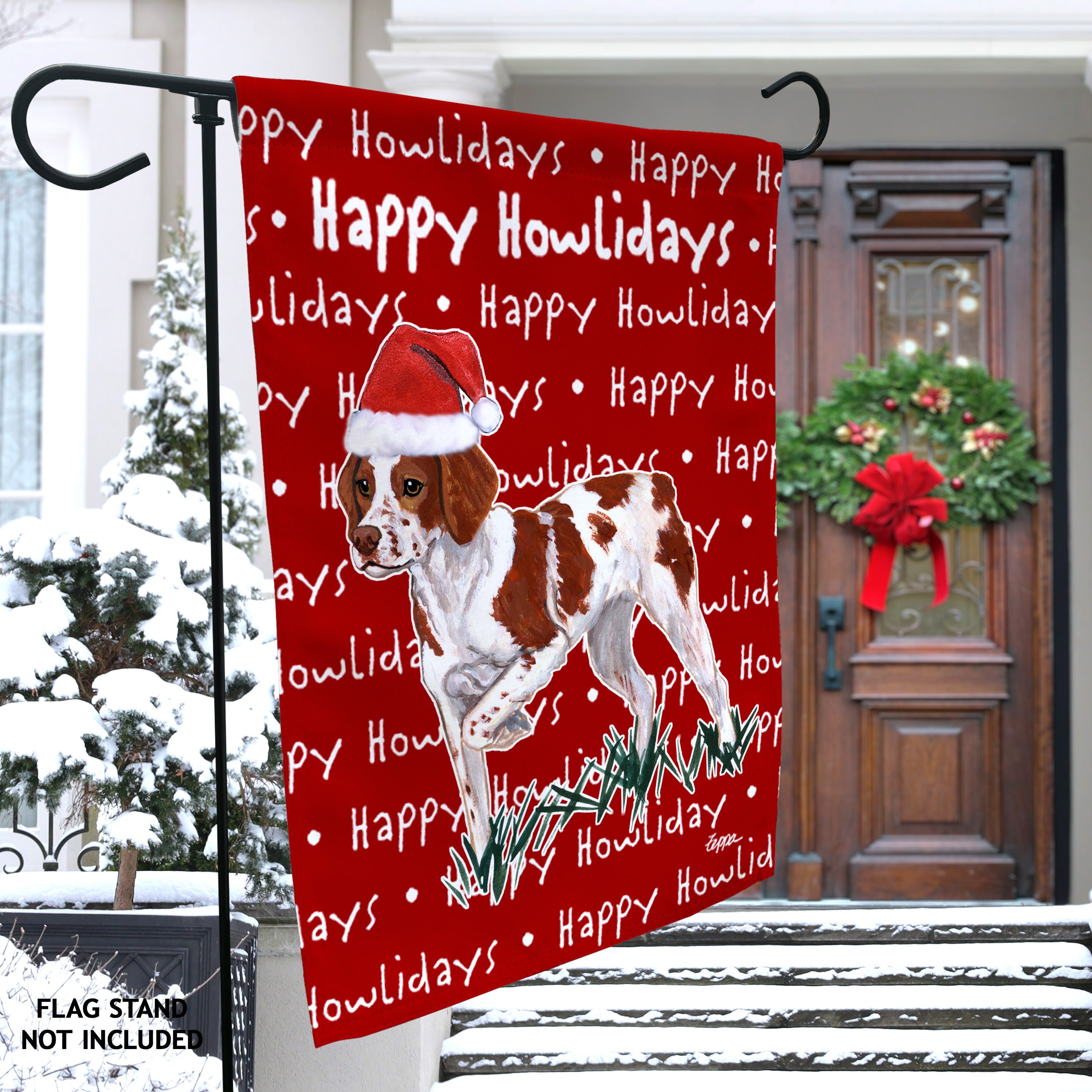 Brittany Christmas Garden Flag