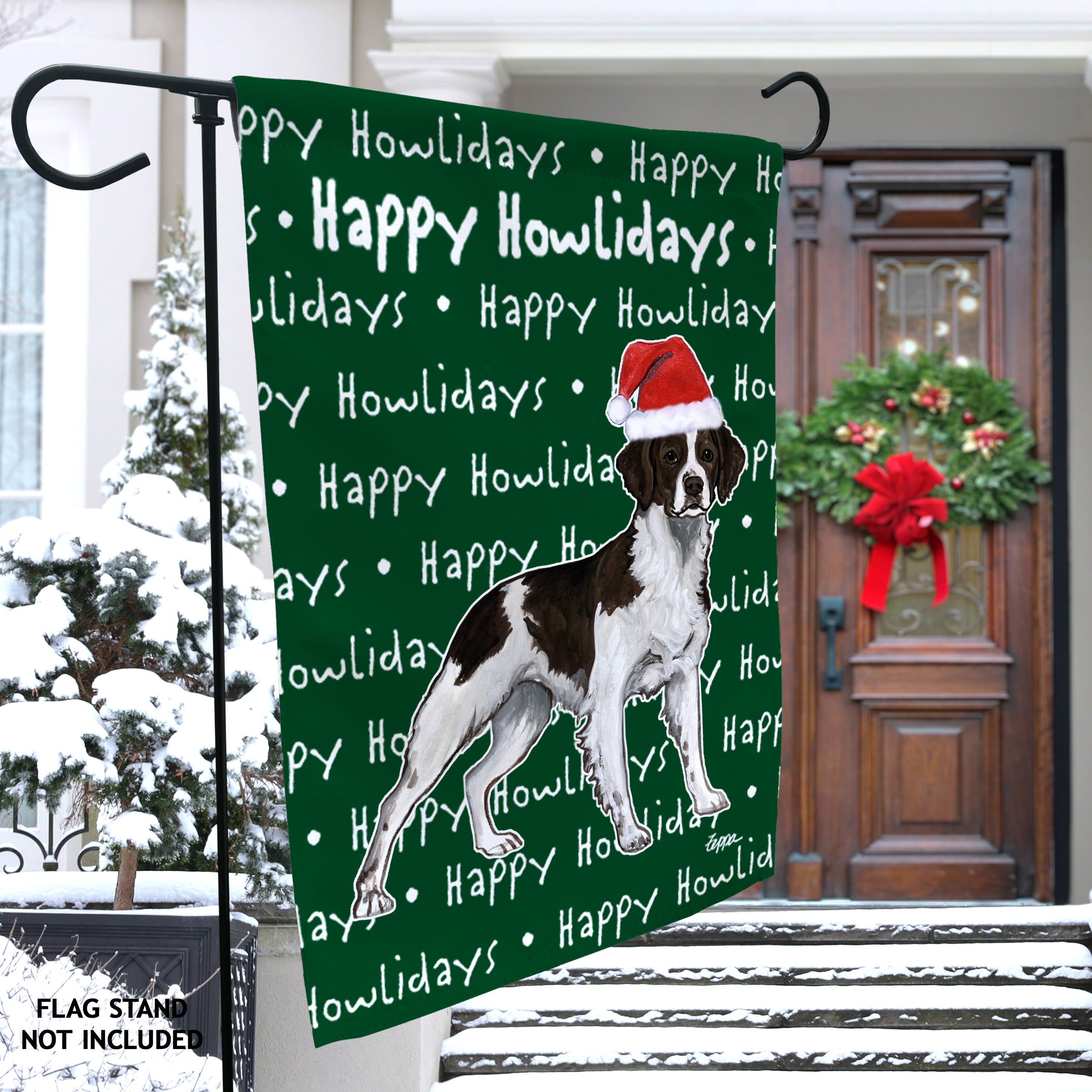 Brittany Liver  Christmas Garden Flag