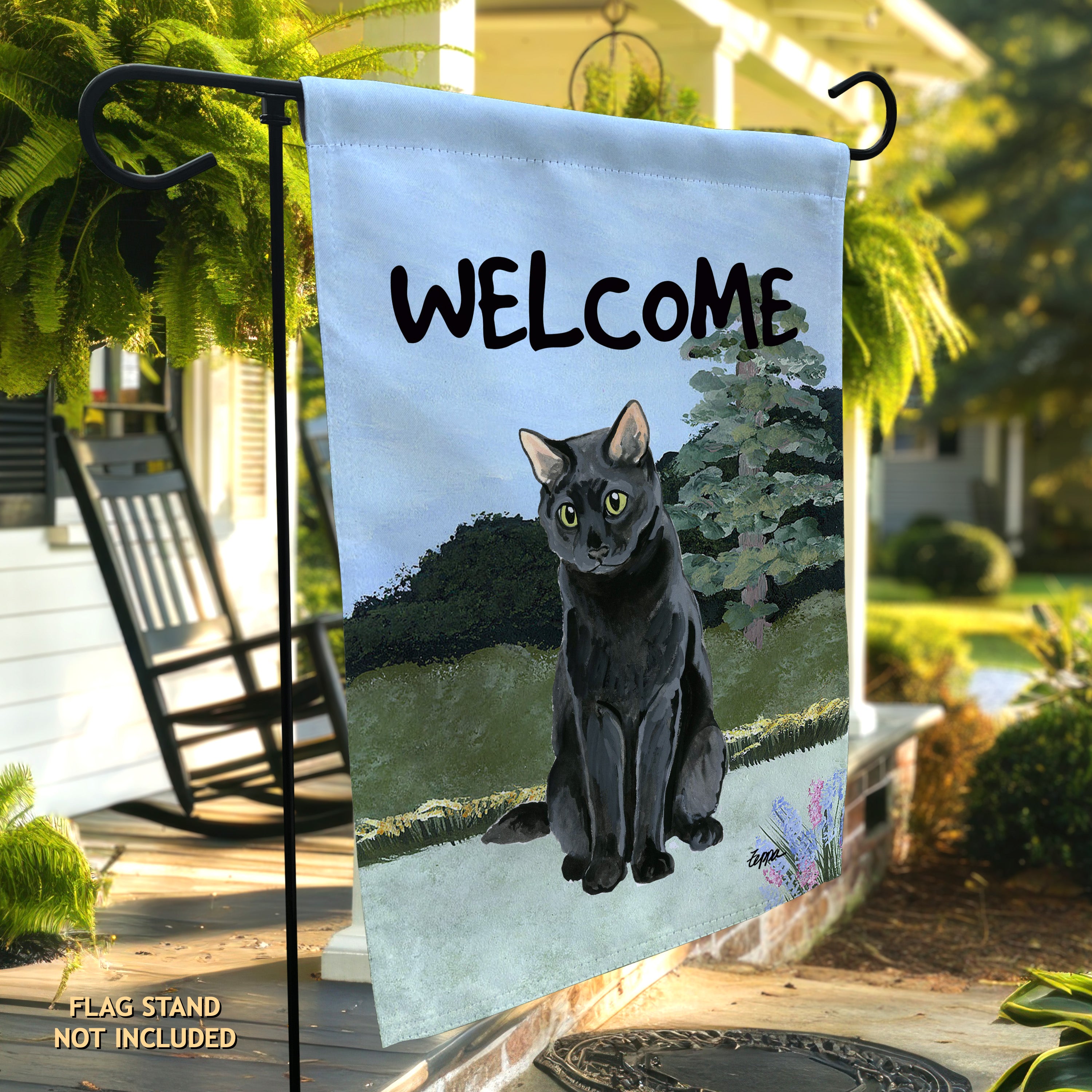 Black Cat Garden Flag