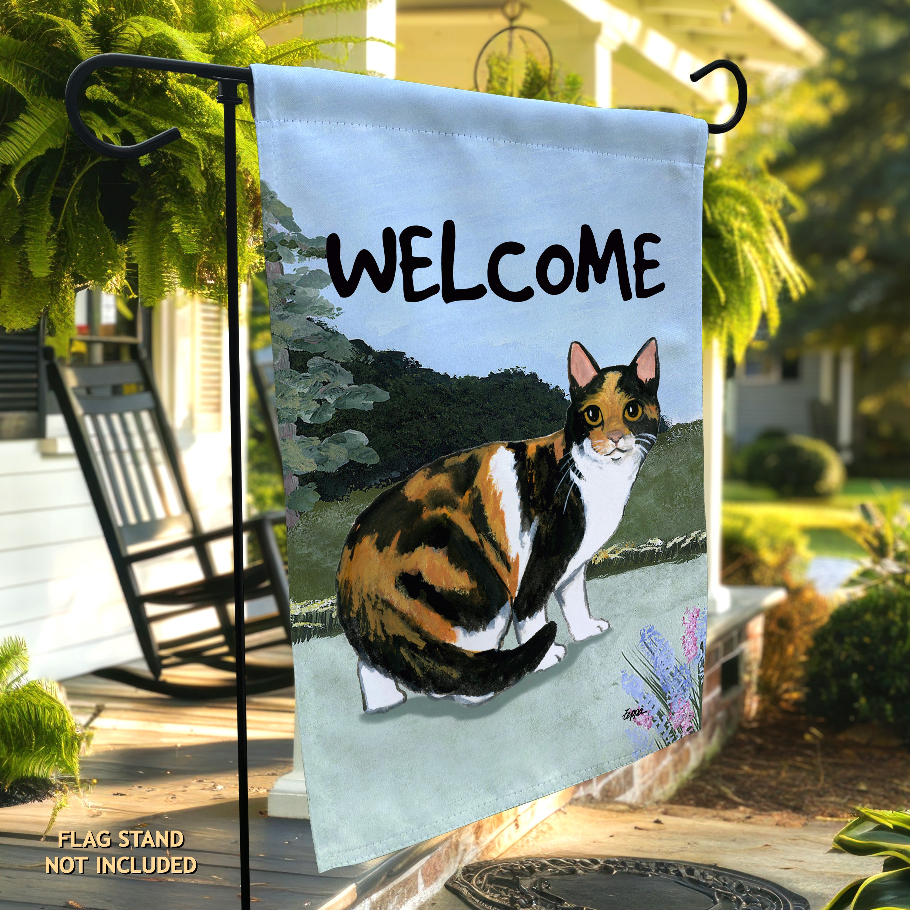 Calico Cat Garden Flag