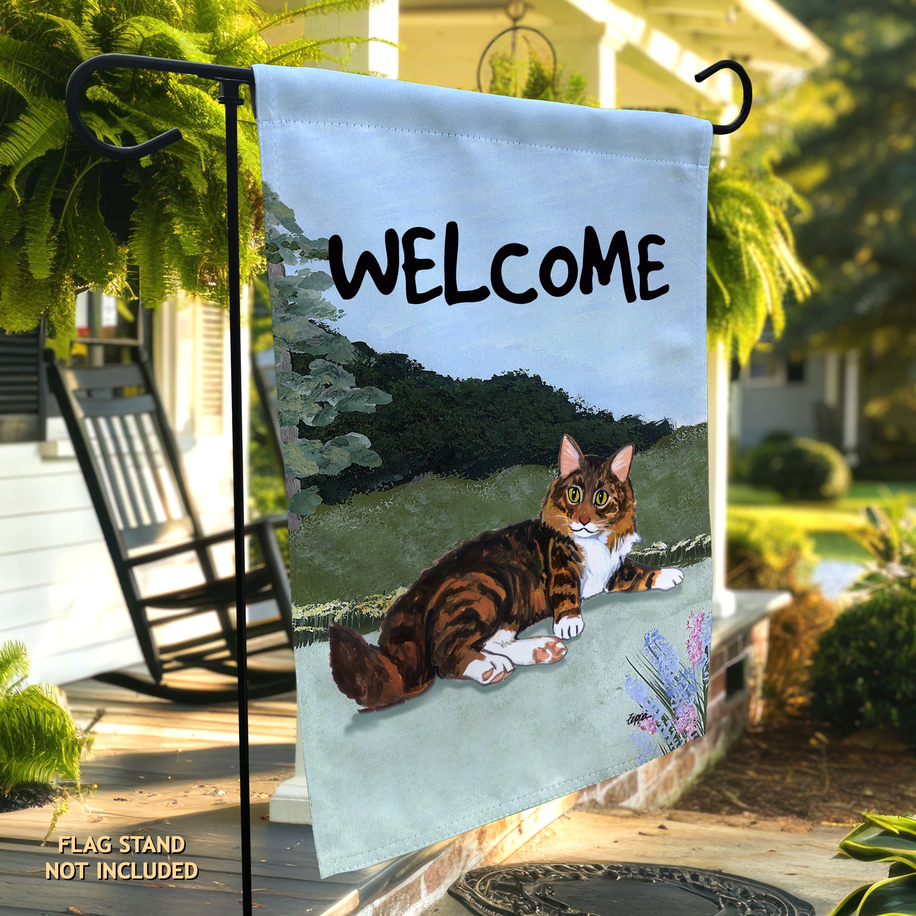 Maine Coon Cat Garden Flag