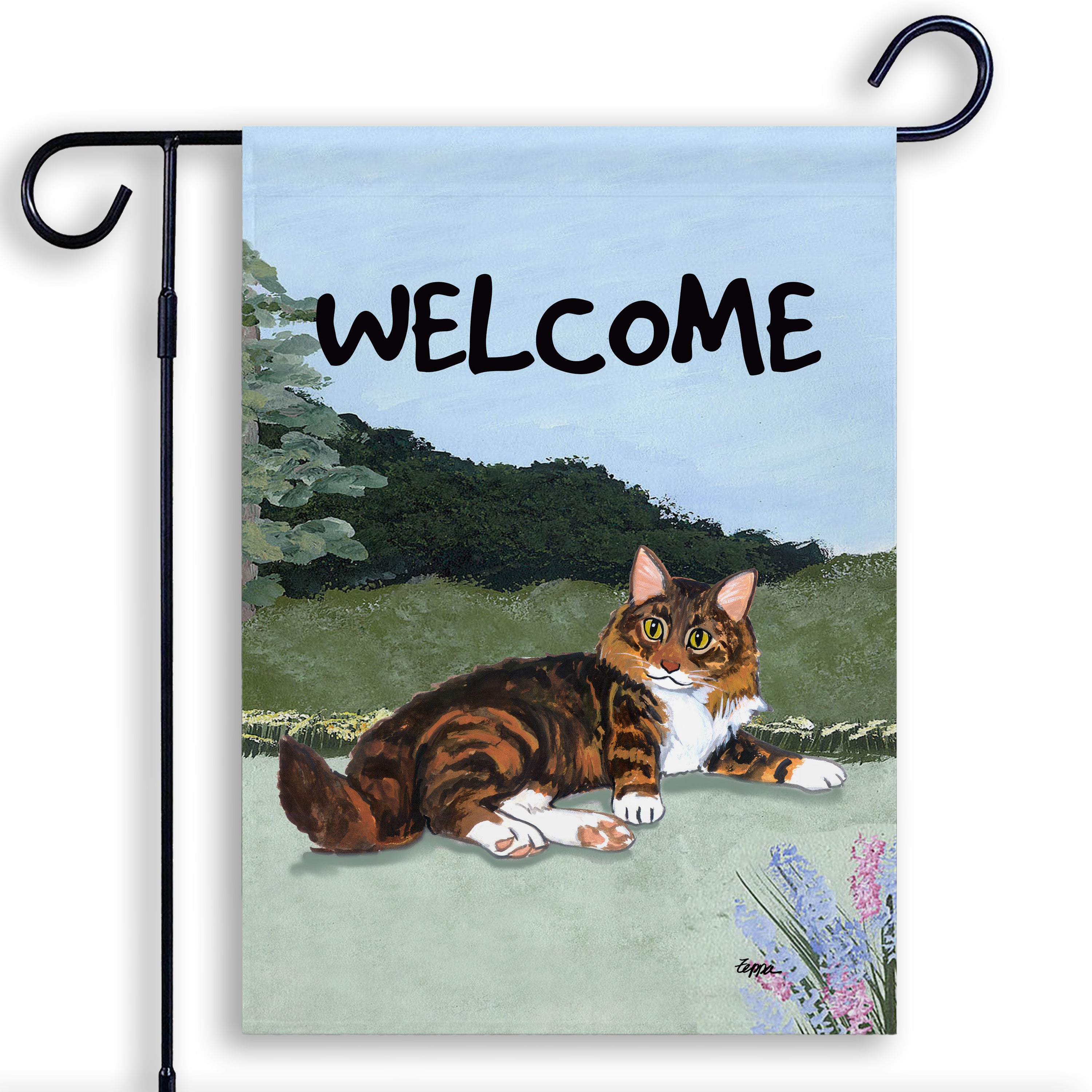 Maine Coon Cat Garden Flag