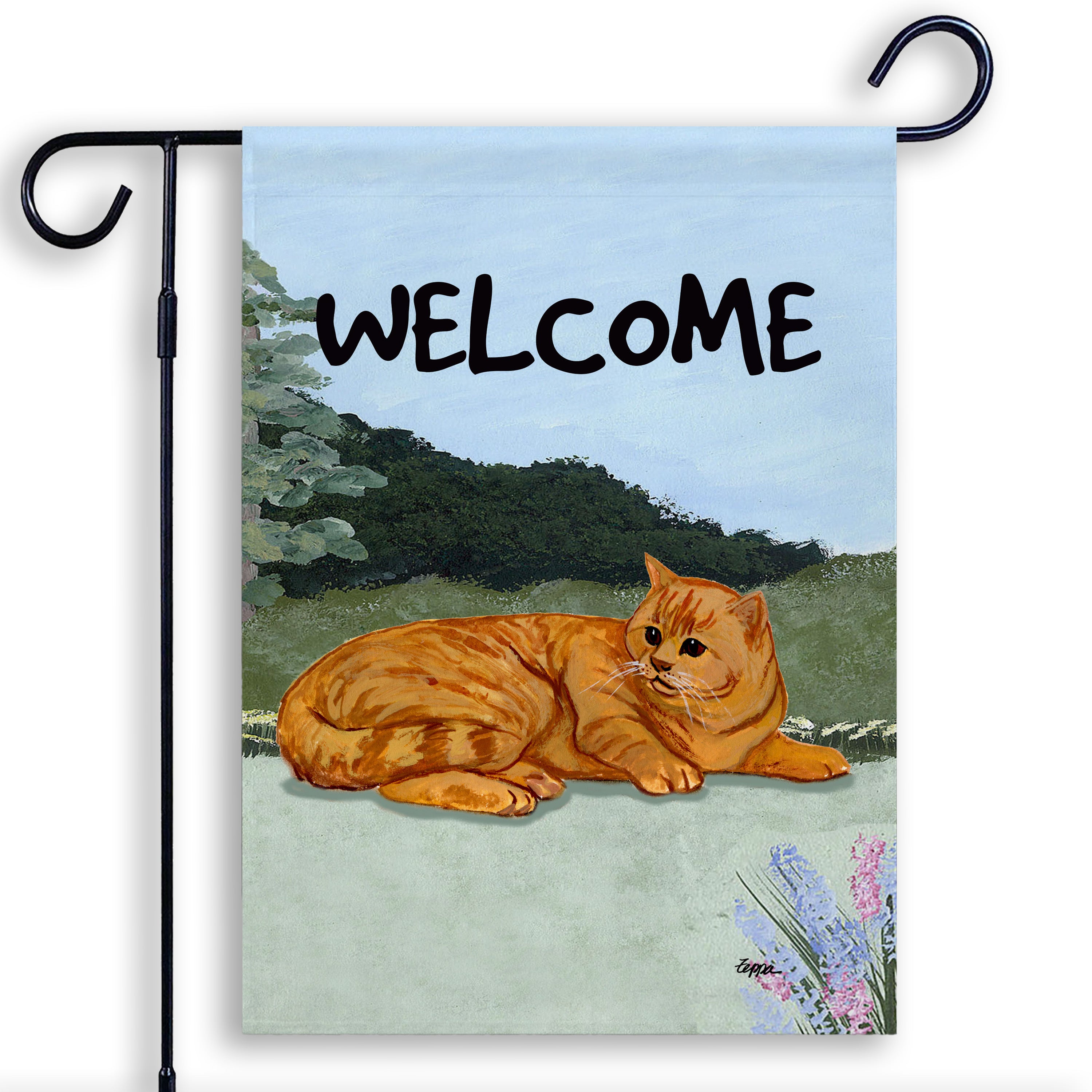 Ornage Tabby Cat Garden Flag