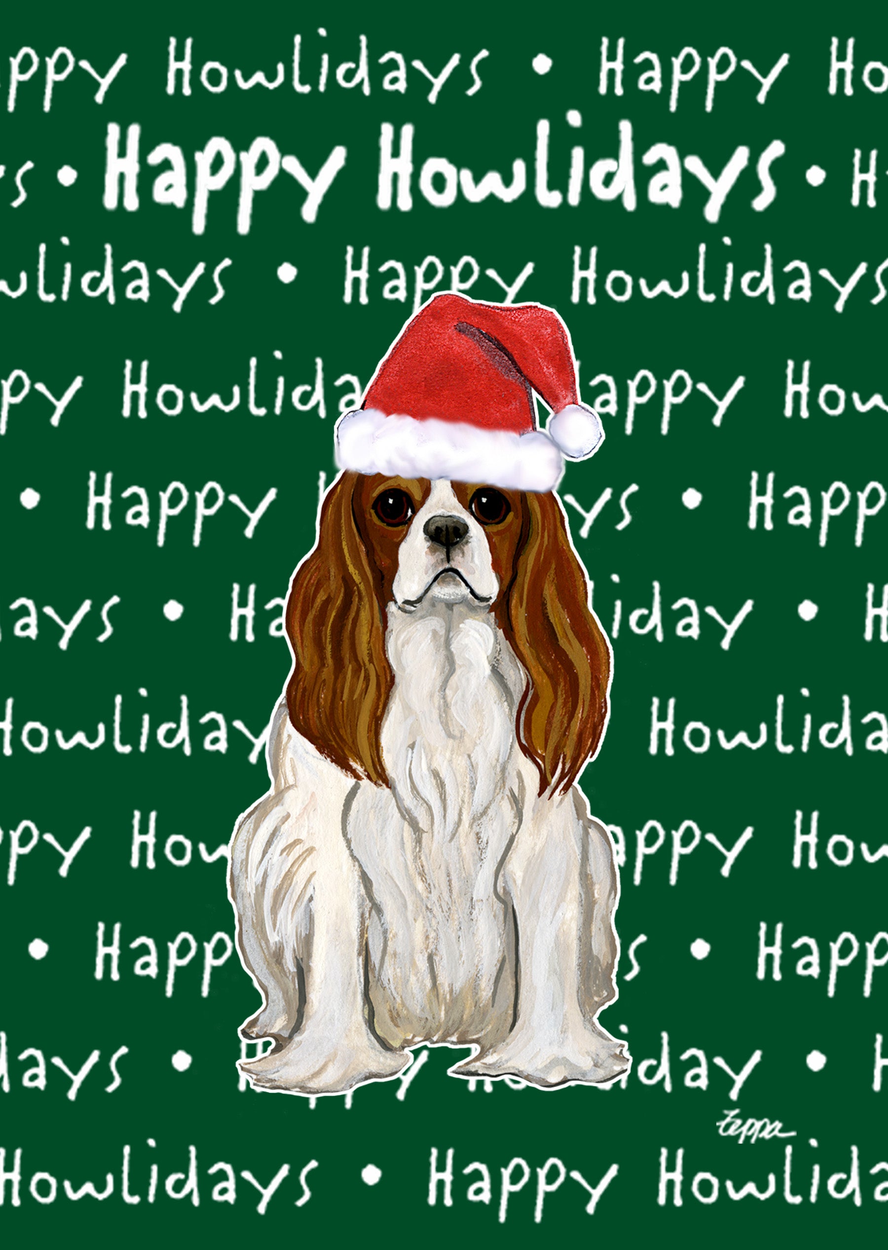 Cavalier King Charles Spaniel Christmas Garden Flag