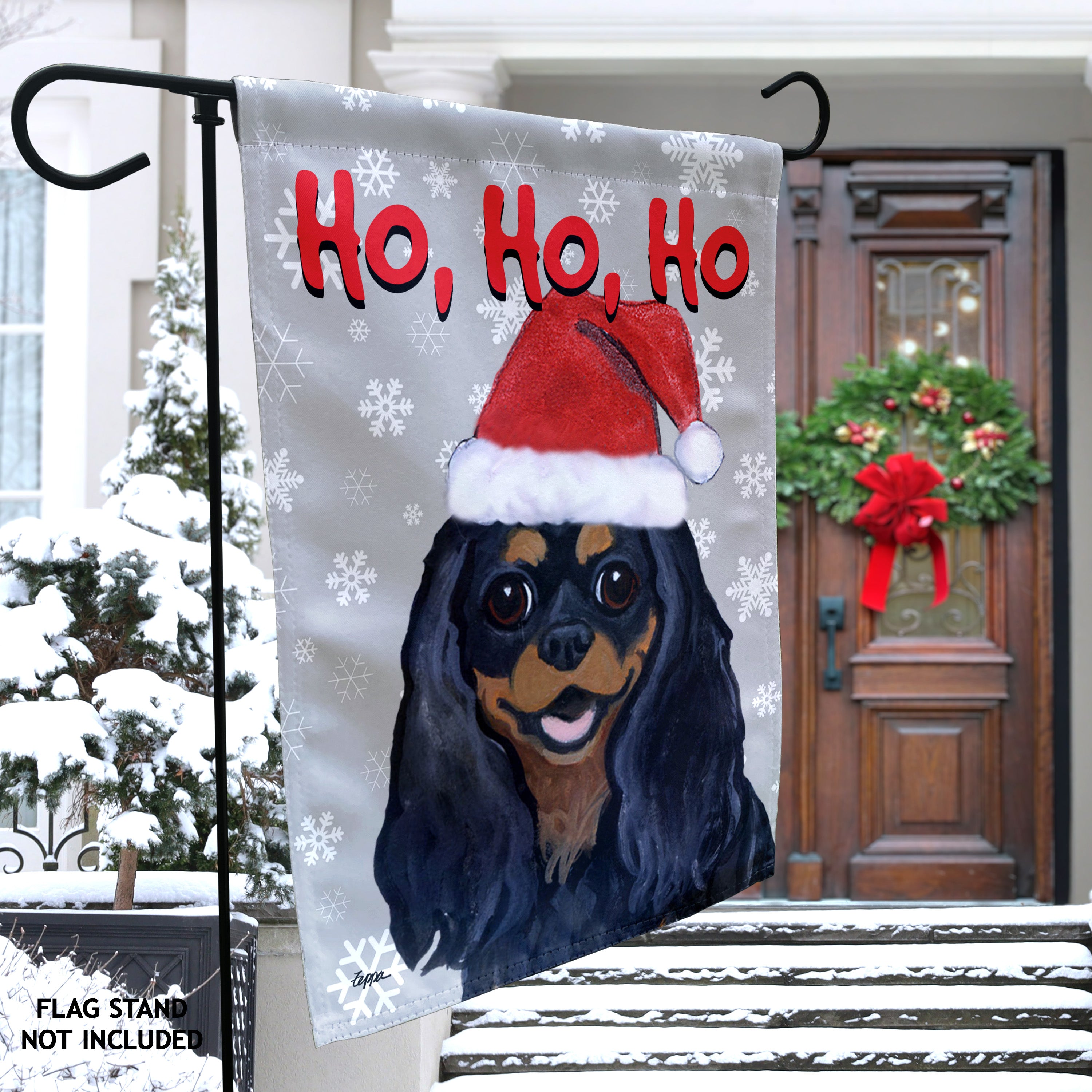 Cavalier King Charles Spaniel Christmas Garden Flag