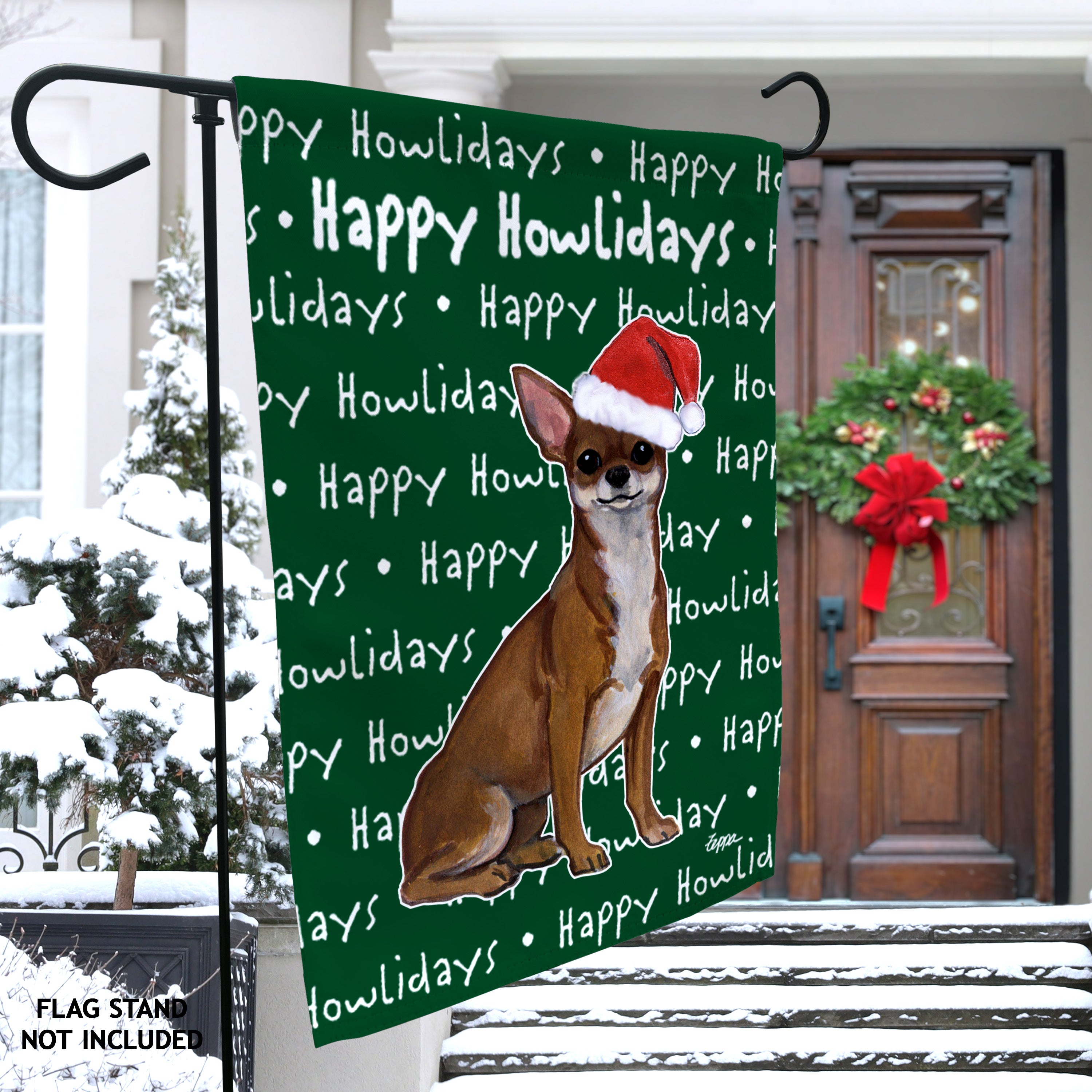 Chihuahua Christmas Garden Flag