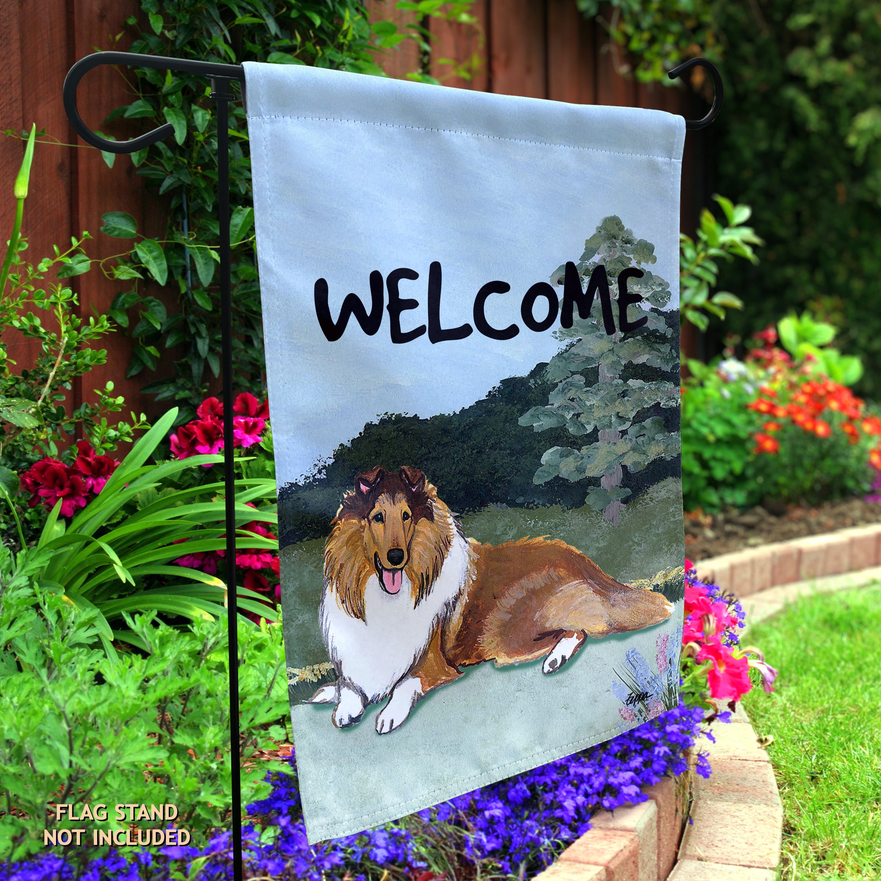 Collie Garden Flag