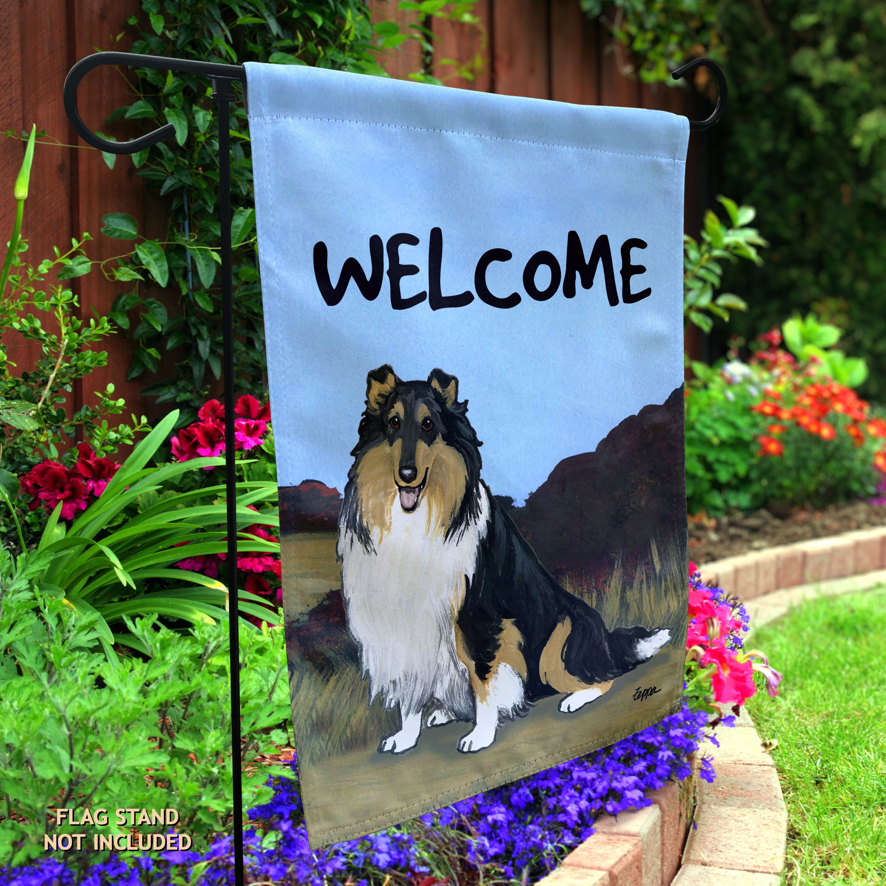 Collie Garden Flag