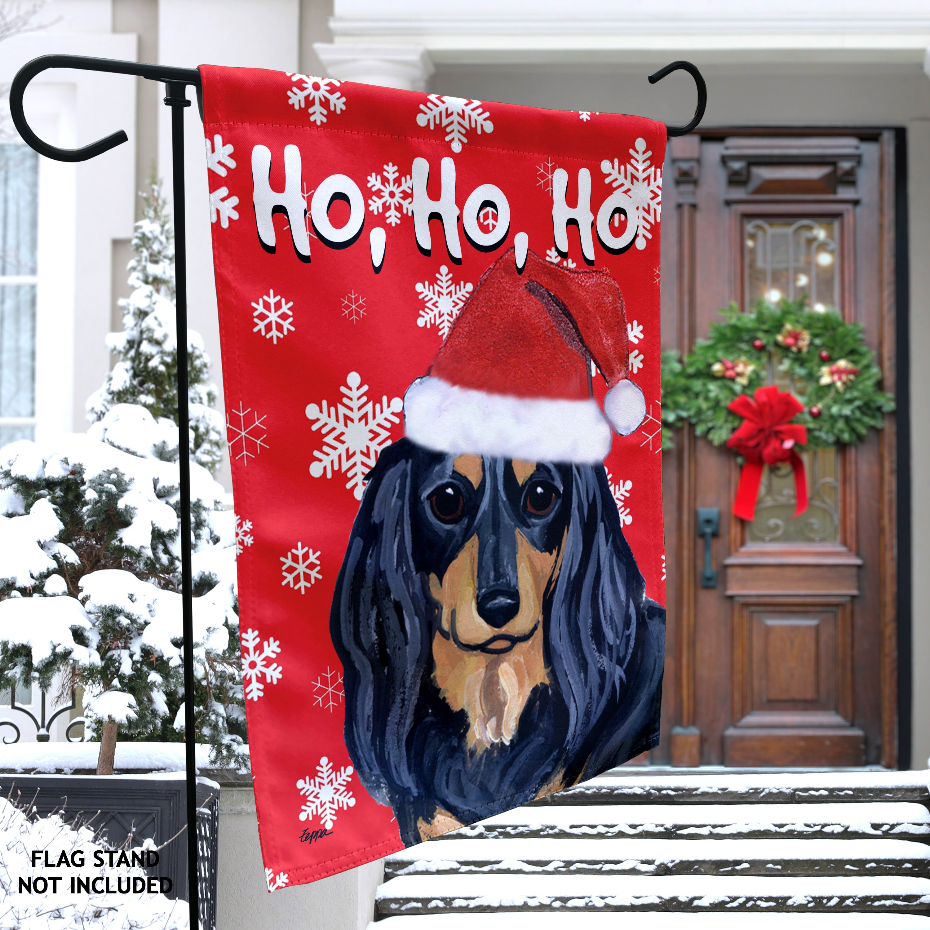 Dachshund Christmas Garden Flag