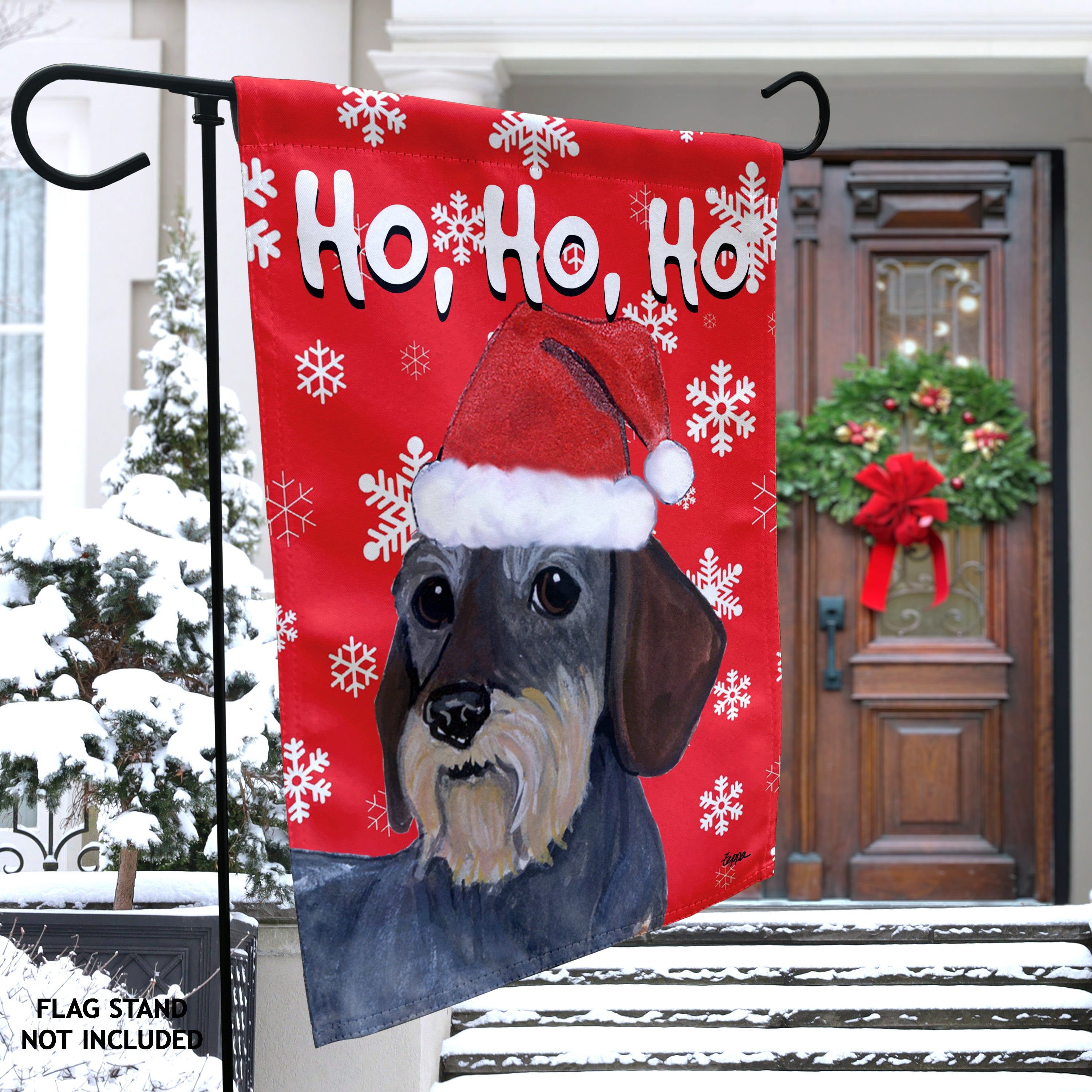Dachshund Christmas Garden Flag