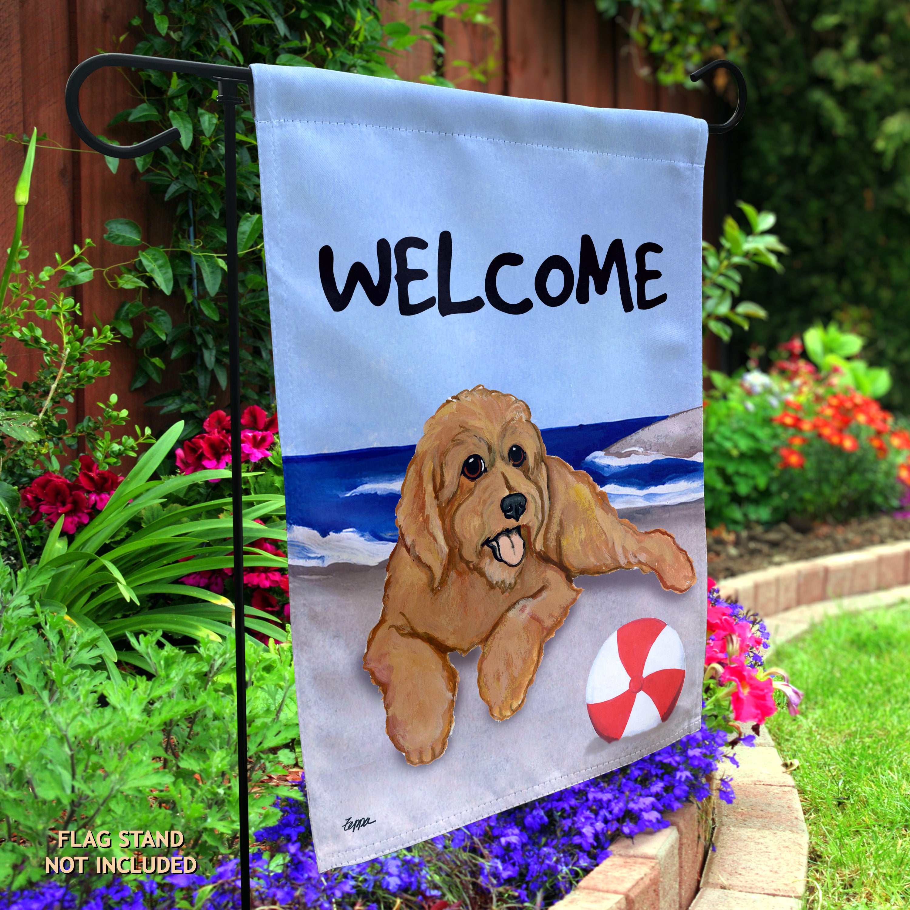Golden-Labra Doodle Garden Flag