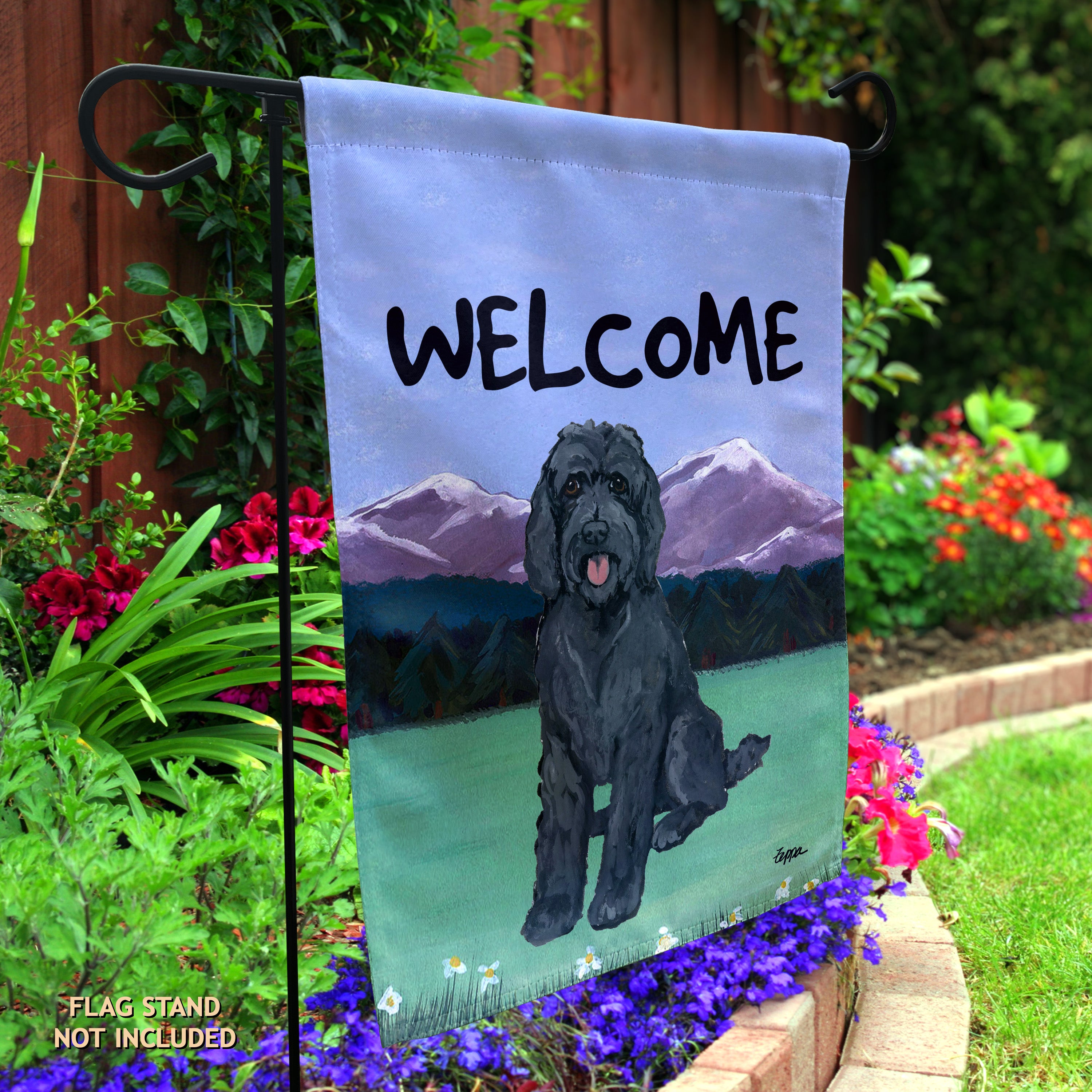 Golden-Labra Doodle Garden Flag