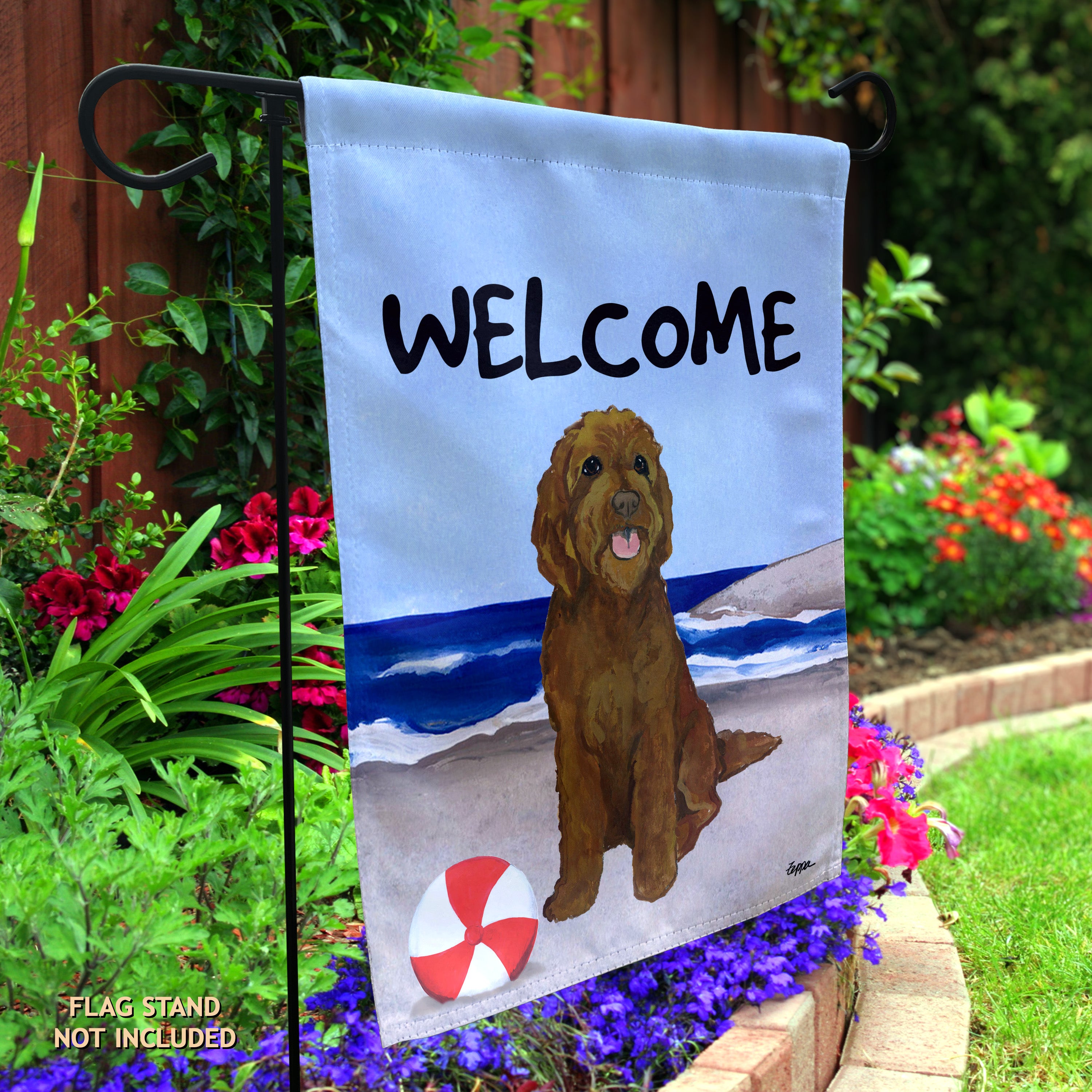 Golden-Labra Doodle Garden Flag