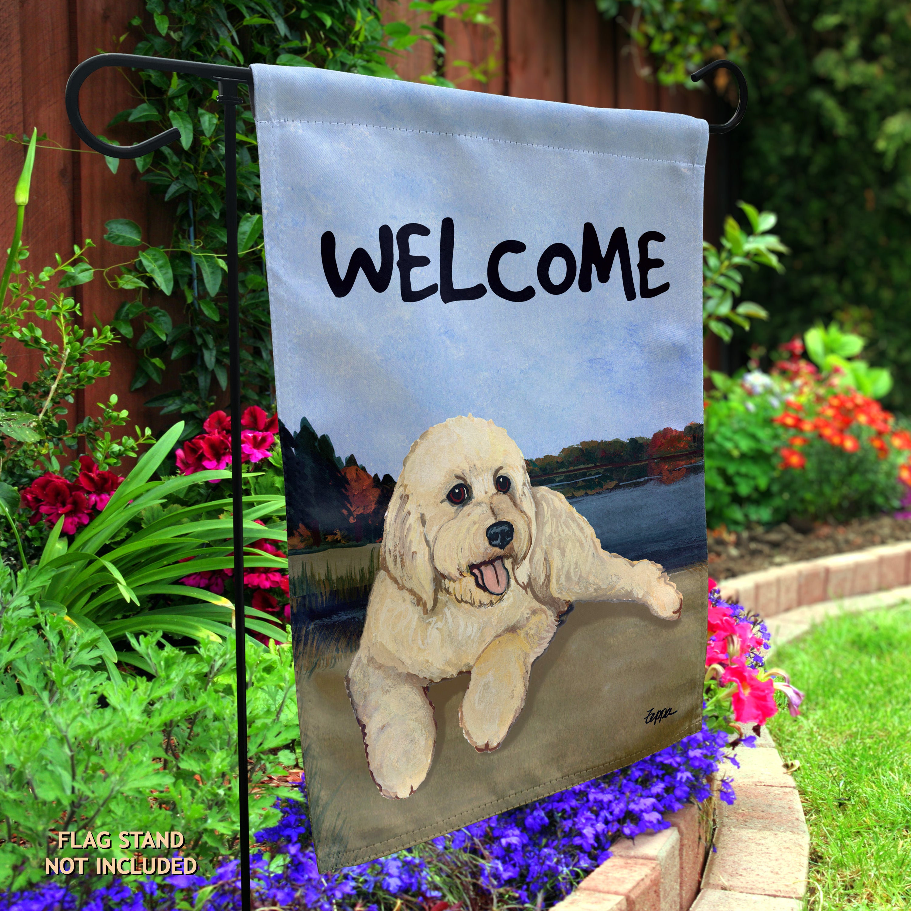 Golden-Labra Doodle Garden Flag