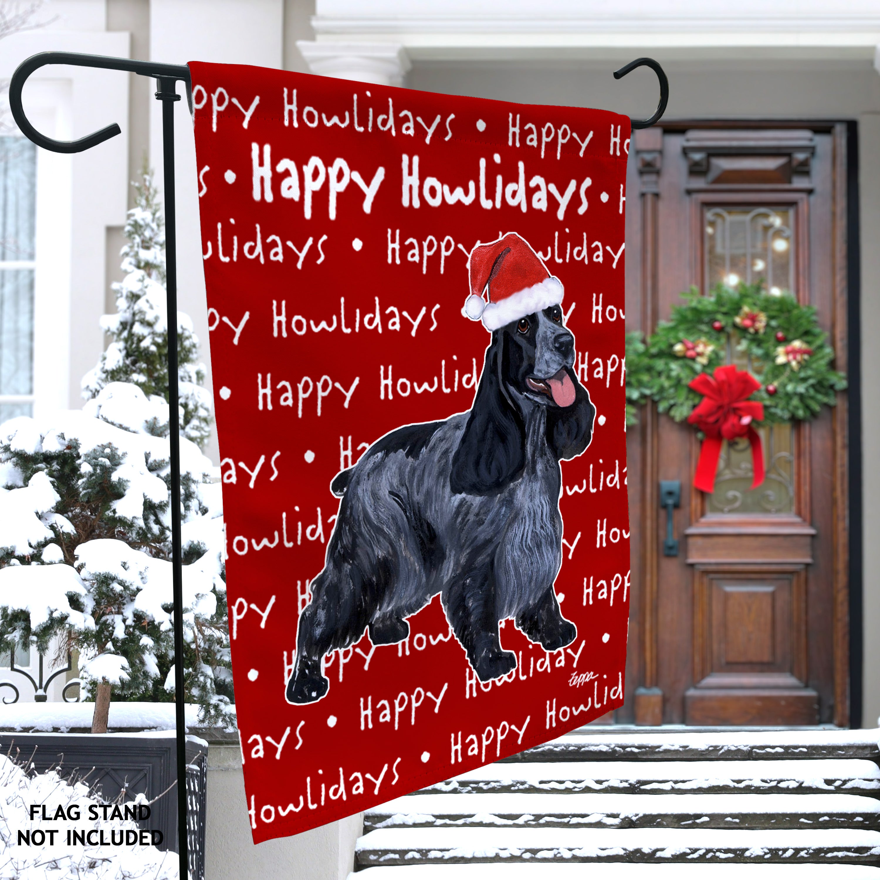 English Cocker Spaniel  Christmas Garden Flag