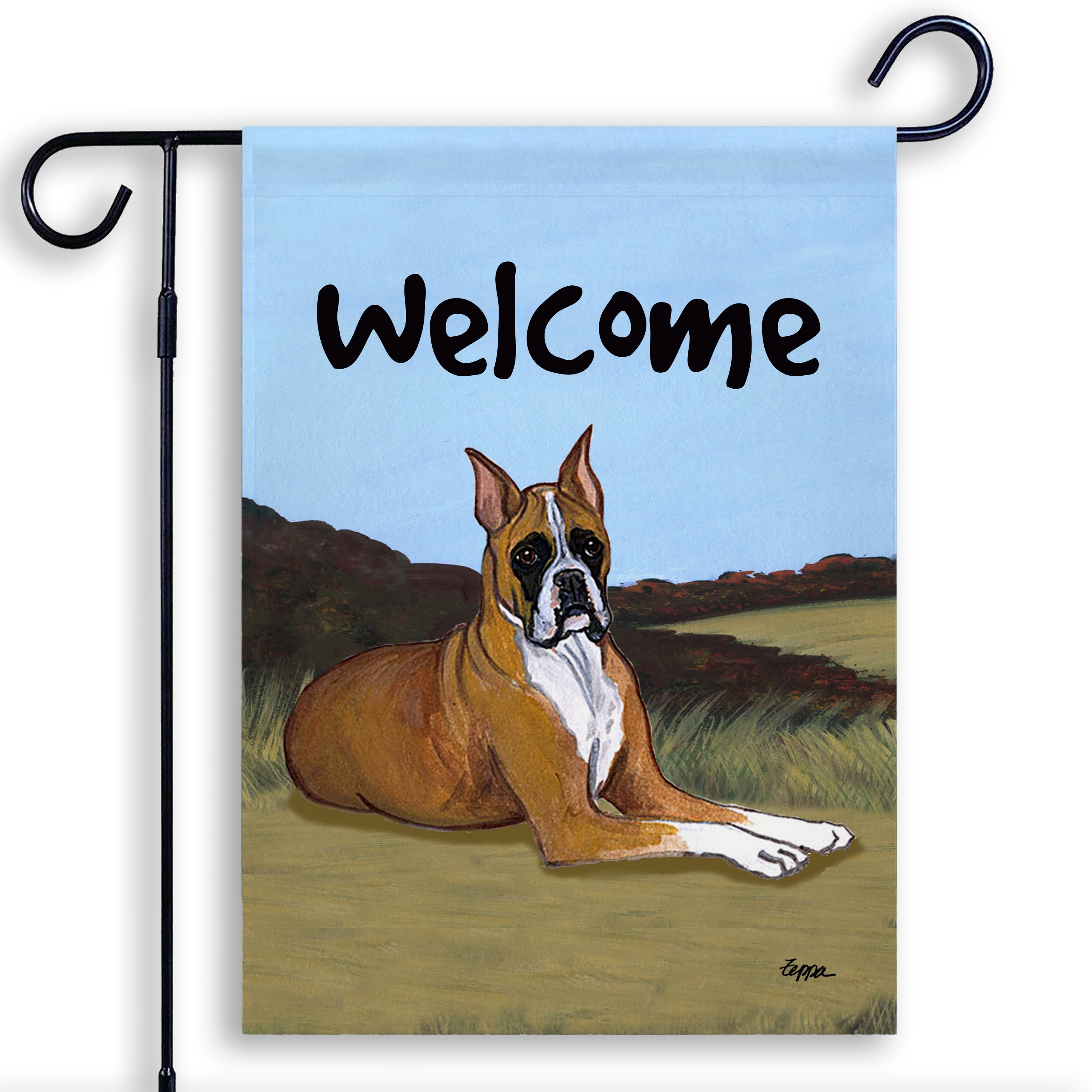 Boxer Lying Garden Flag