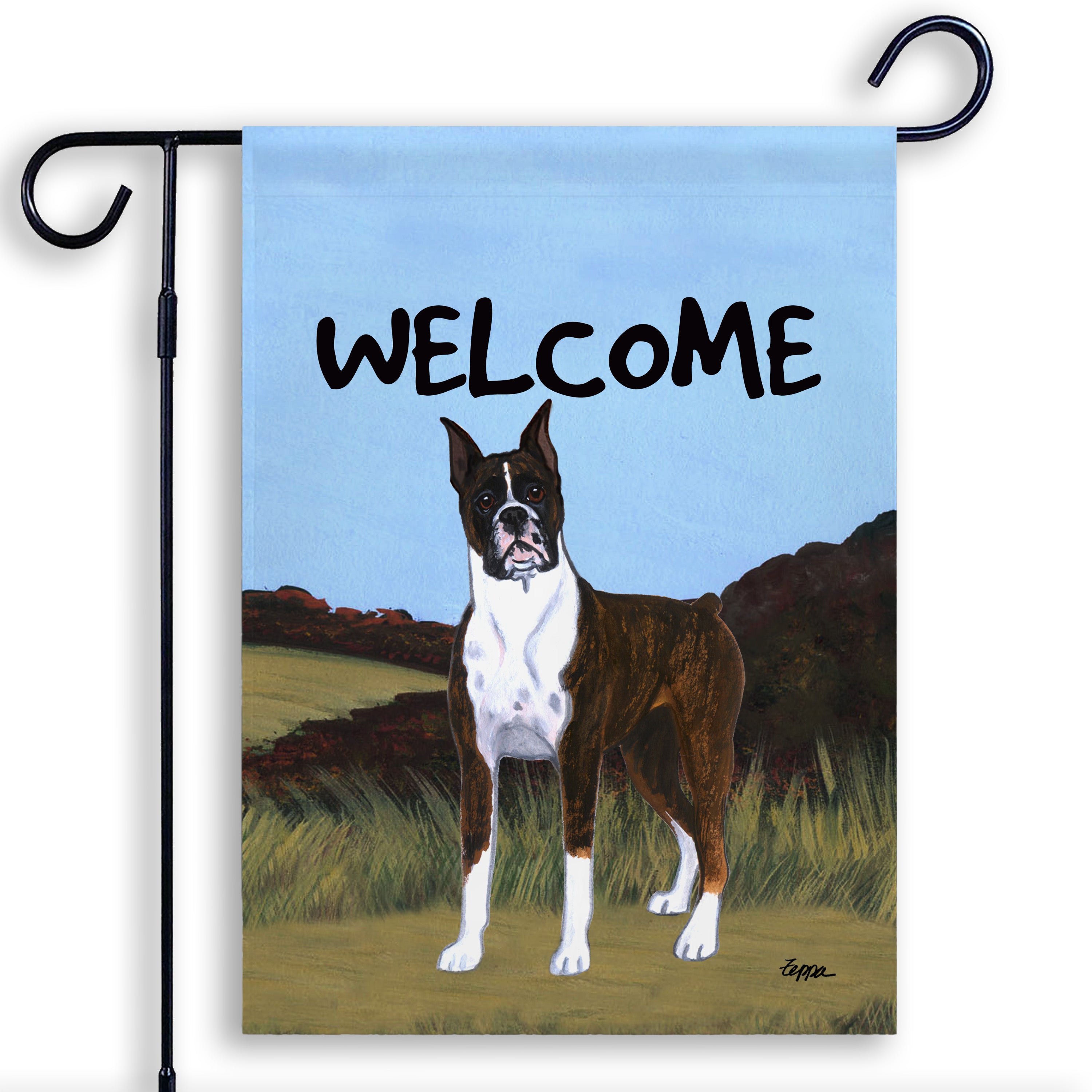 Boxer Standing Garden Flag