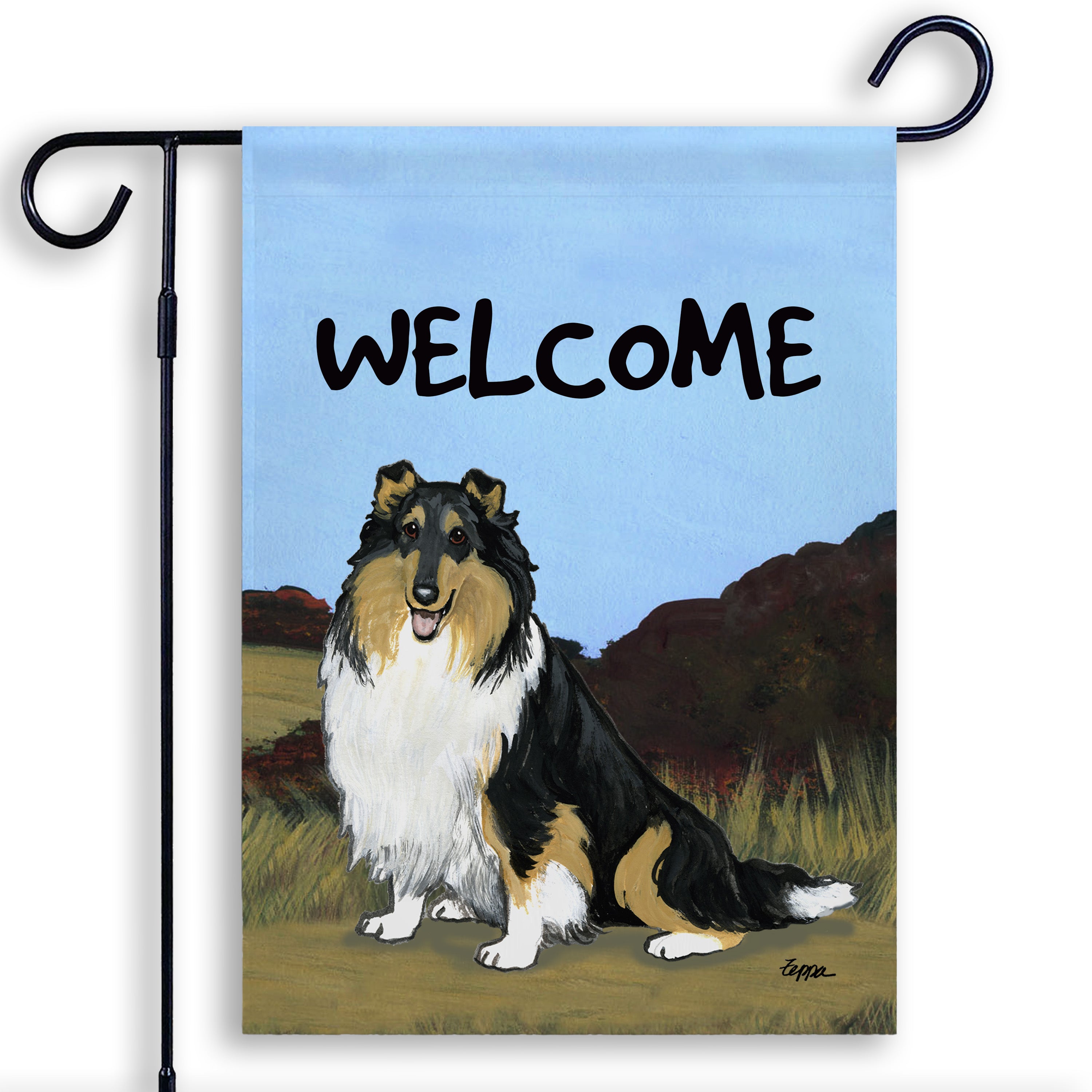 Collie Garden Flag