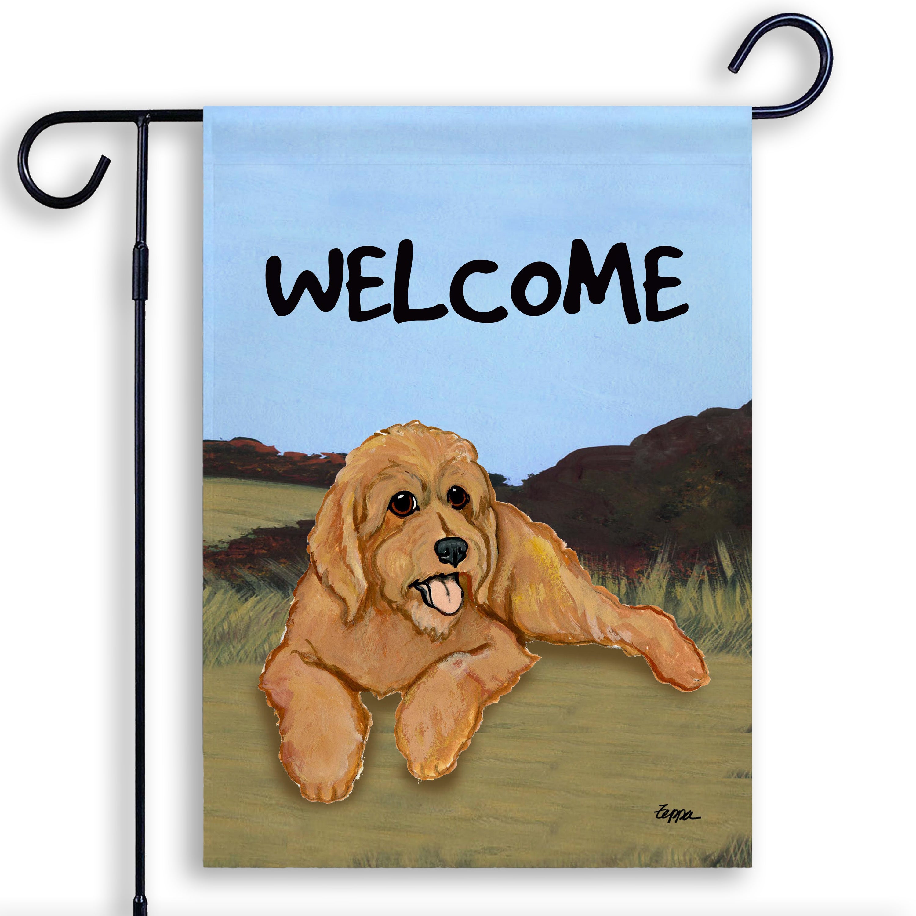 Golden-Labra Doodle Garden Flag