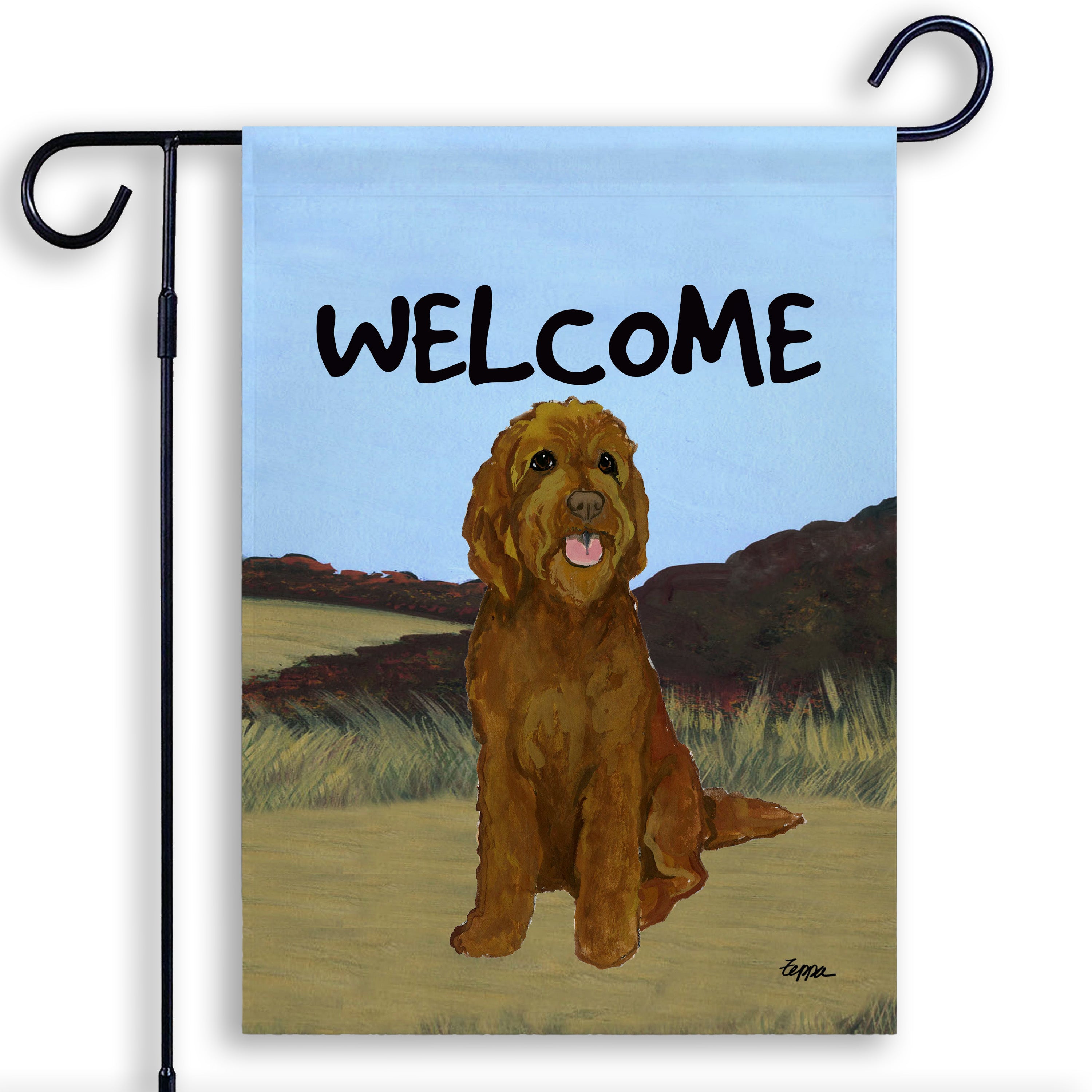 Golden-Labra Doodle Garden Flag