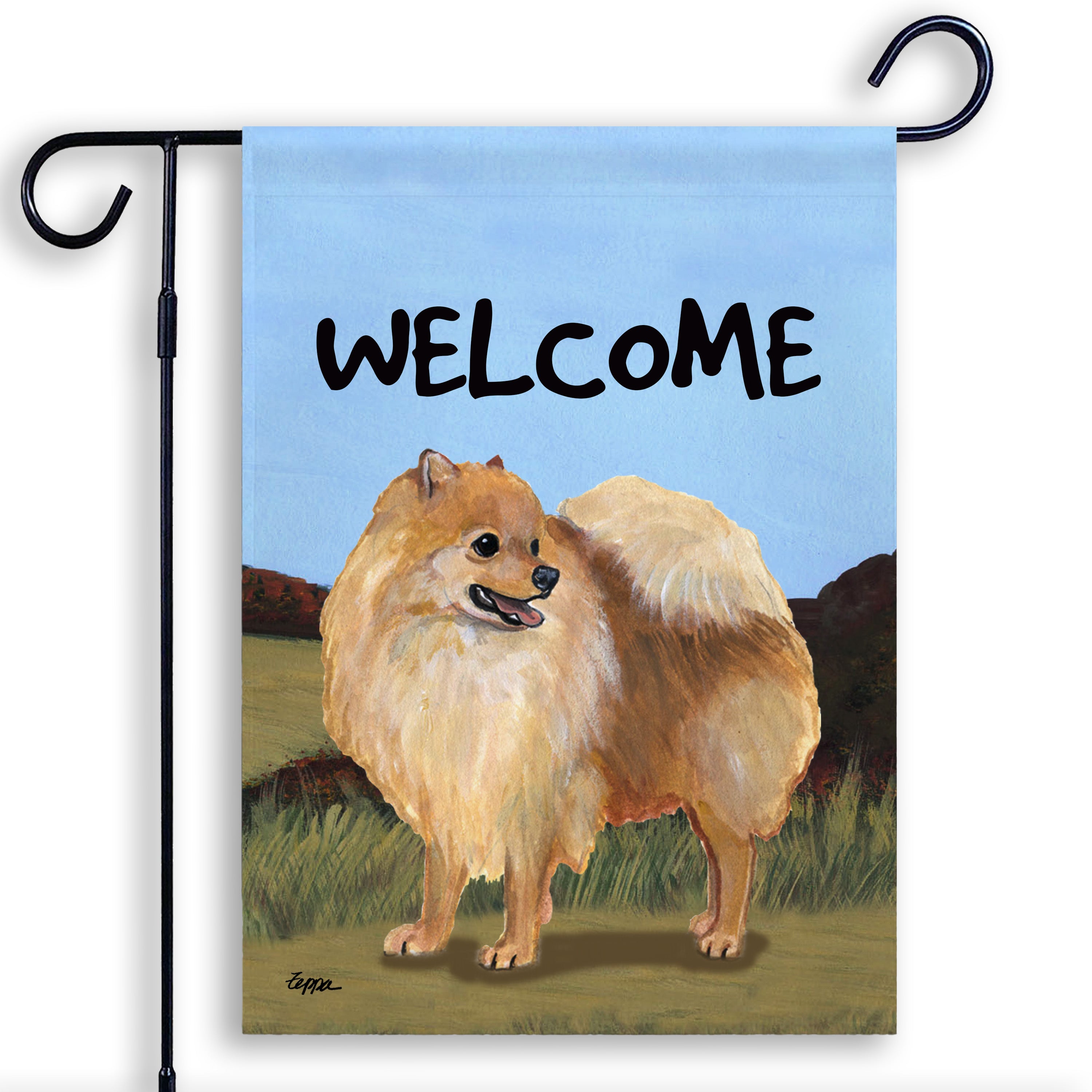 Pomeranian Garden Flag