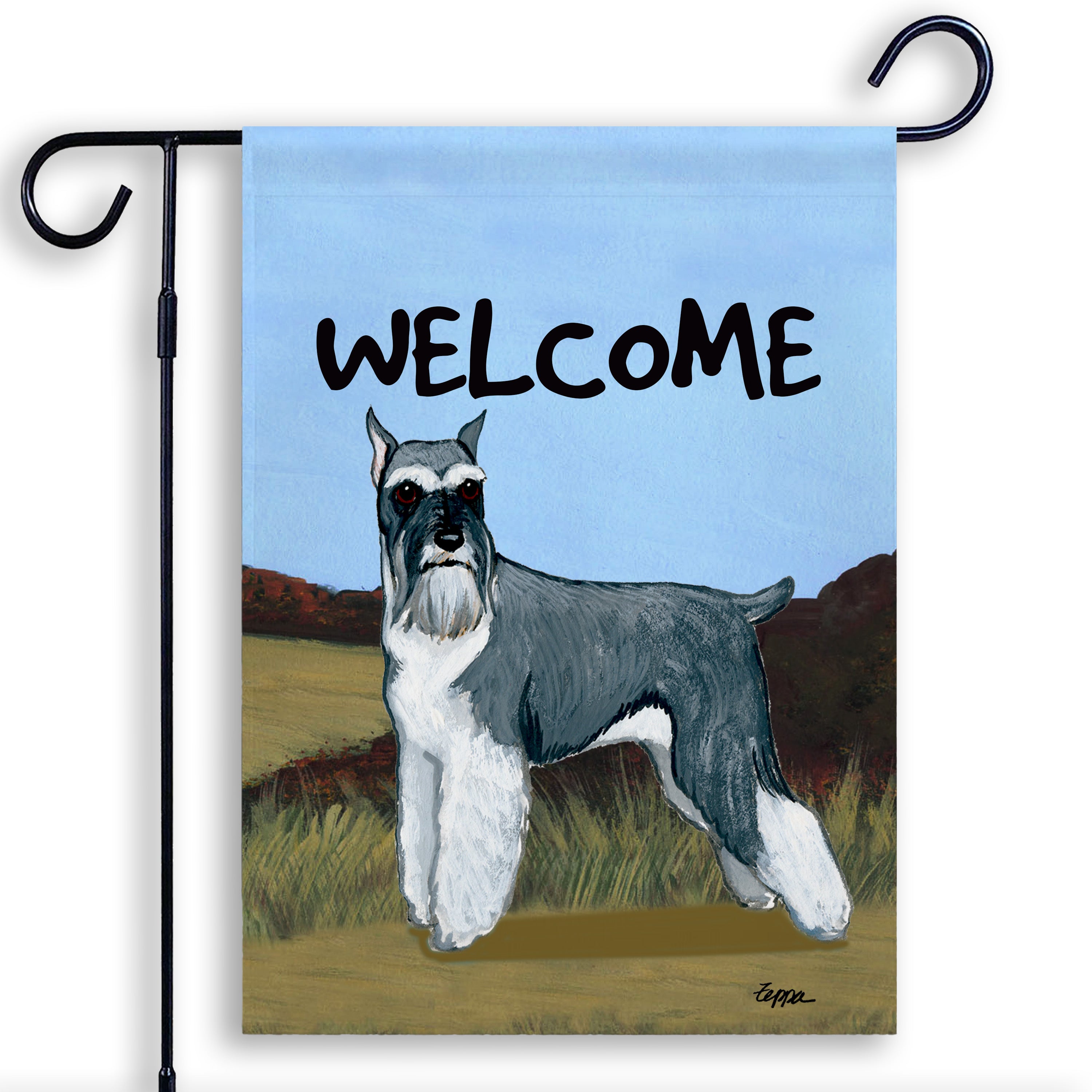 Schnauzer Garden Flag