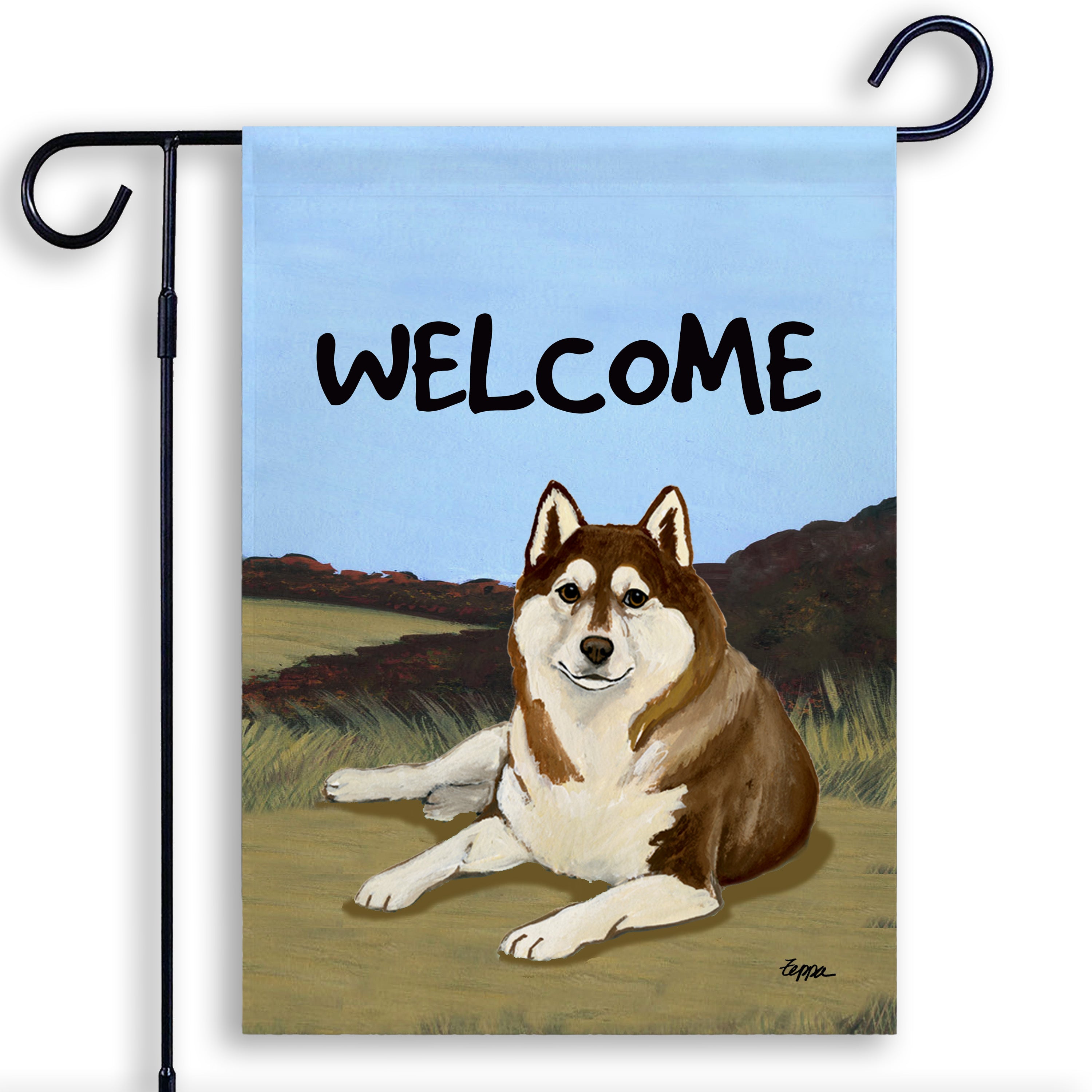 Siberian Husky Garden Flag