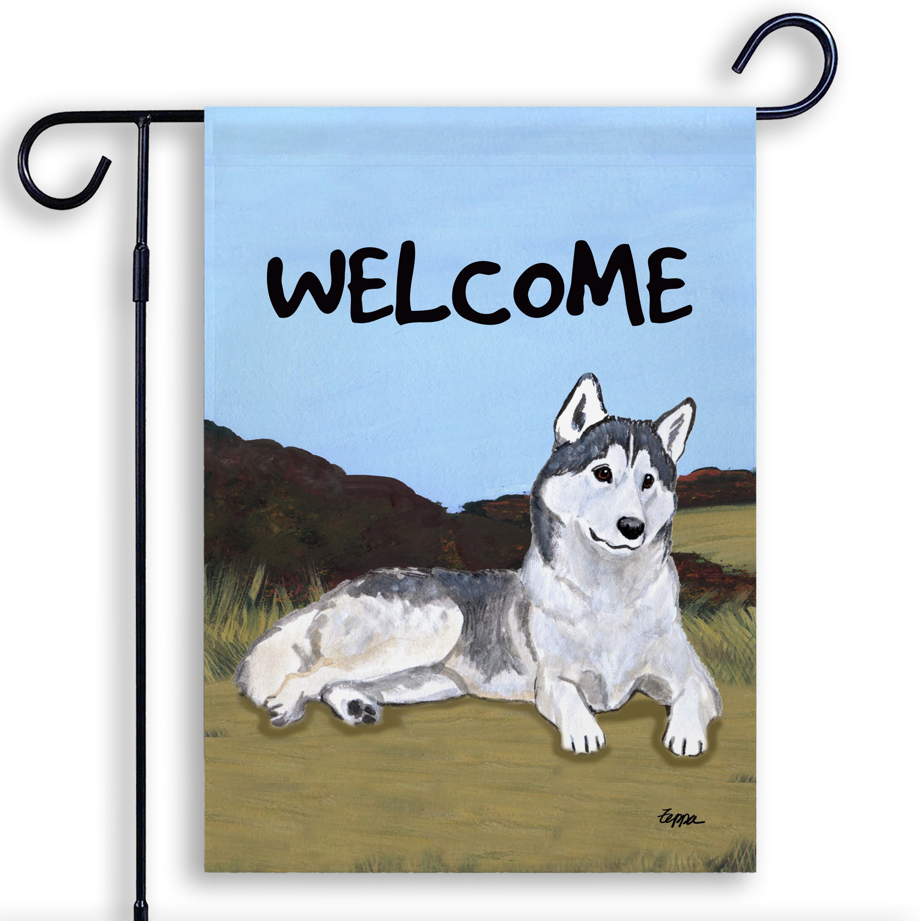 Siberian Husky Garden Flag