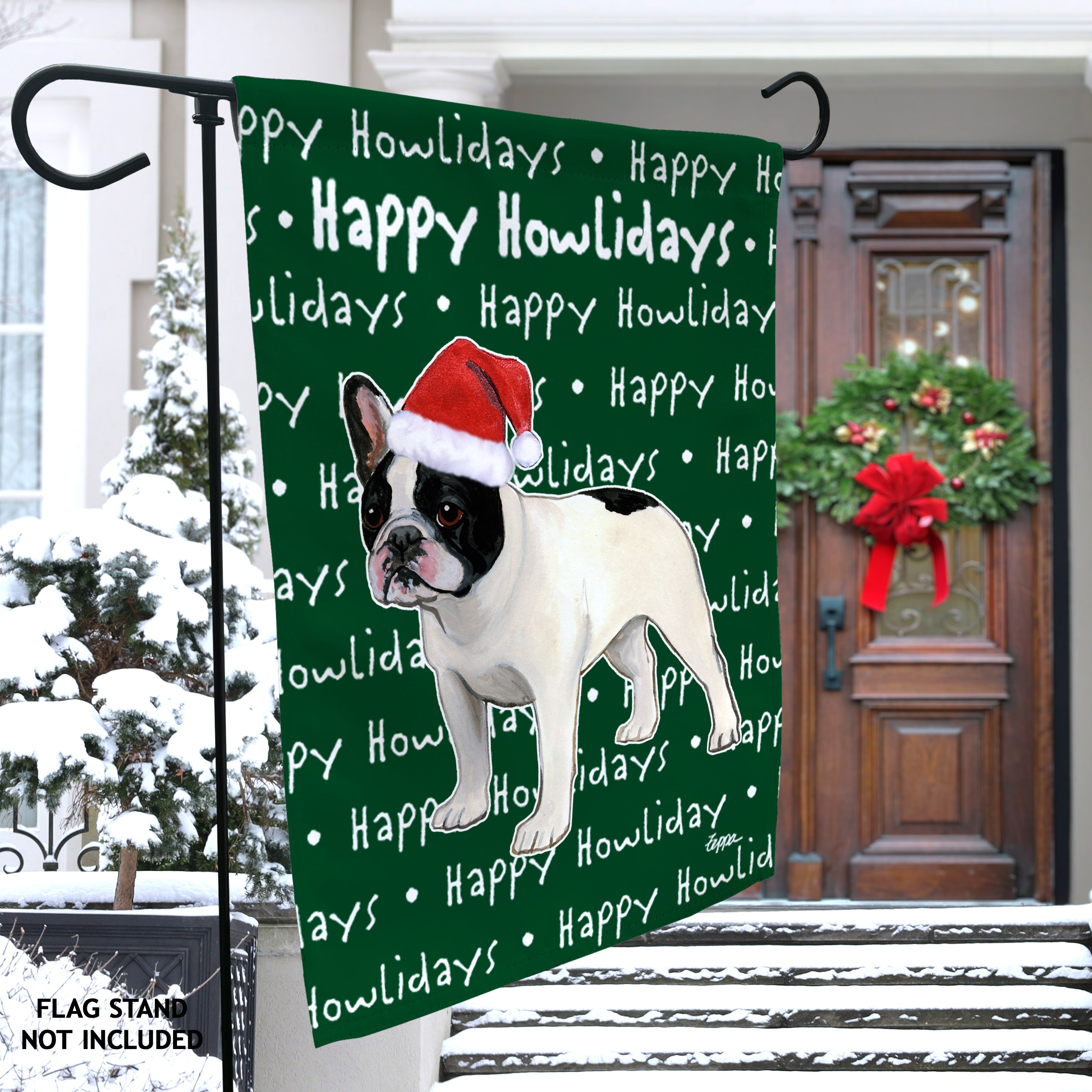 French Bulldog Christmas Garden Flag