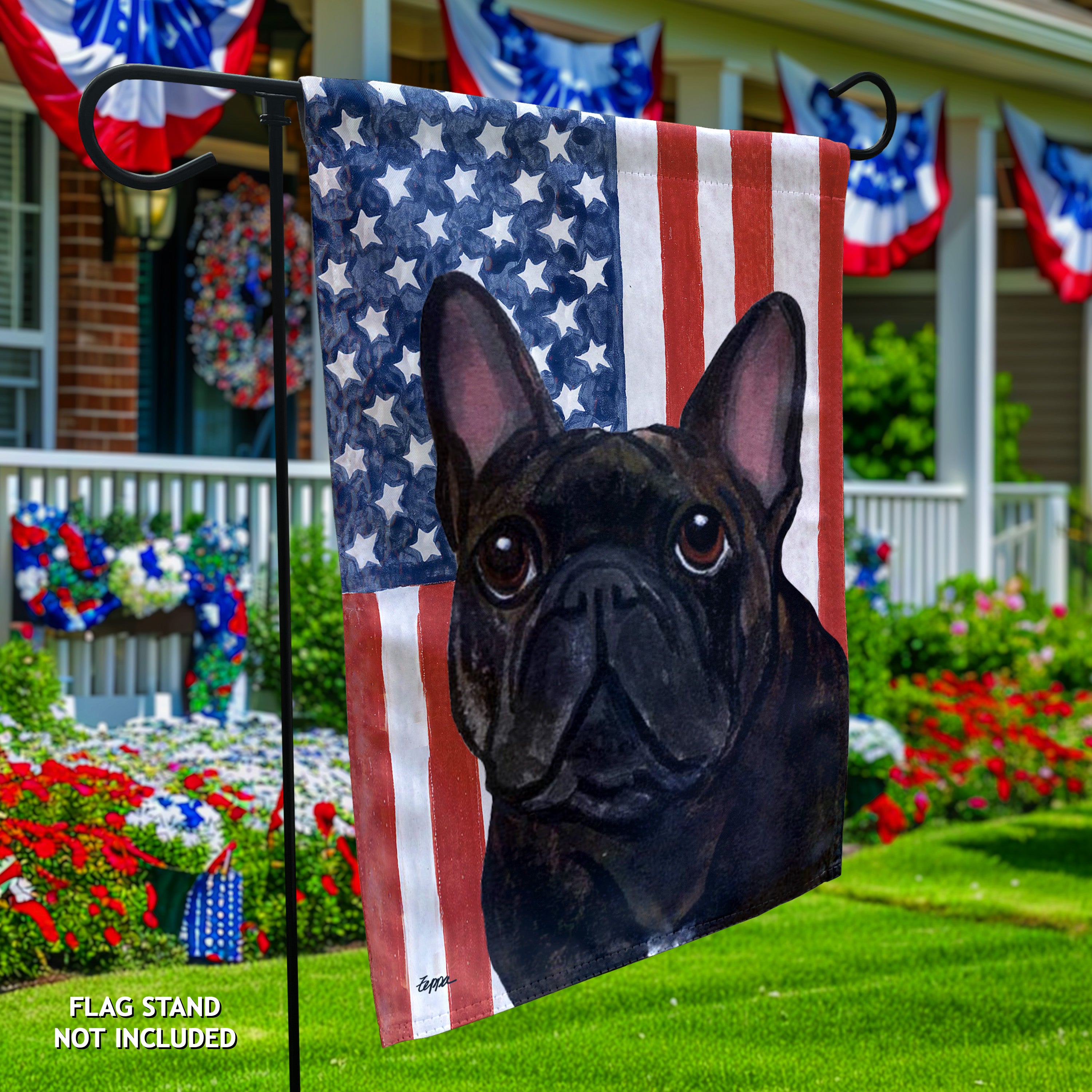 French Bulldog Americana Garden Flag