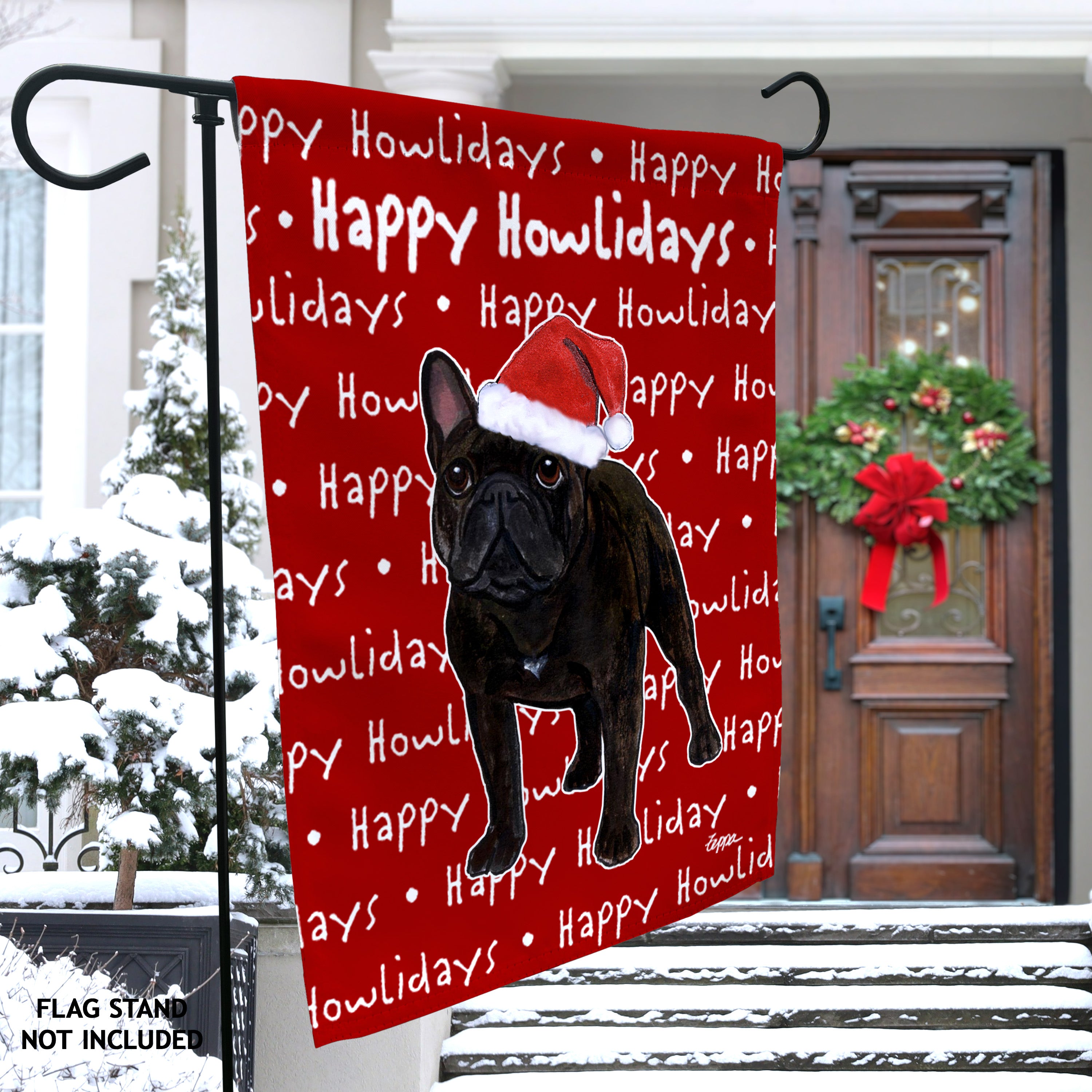 French Bulldog Christmas Garden Flag