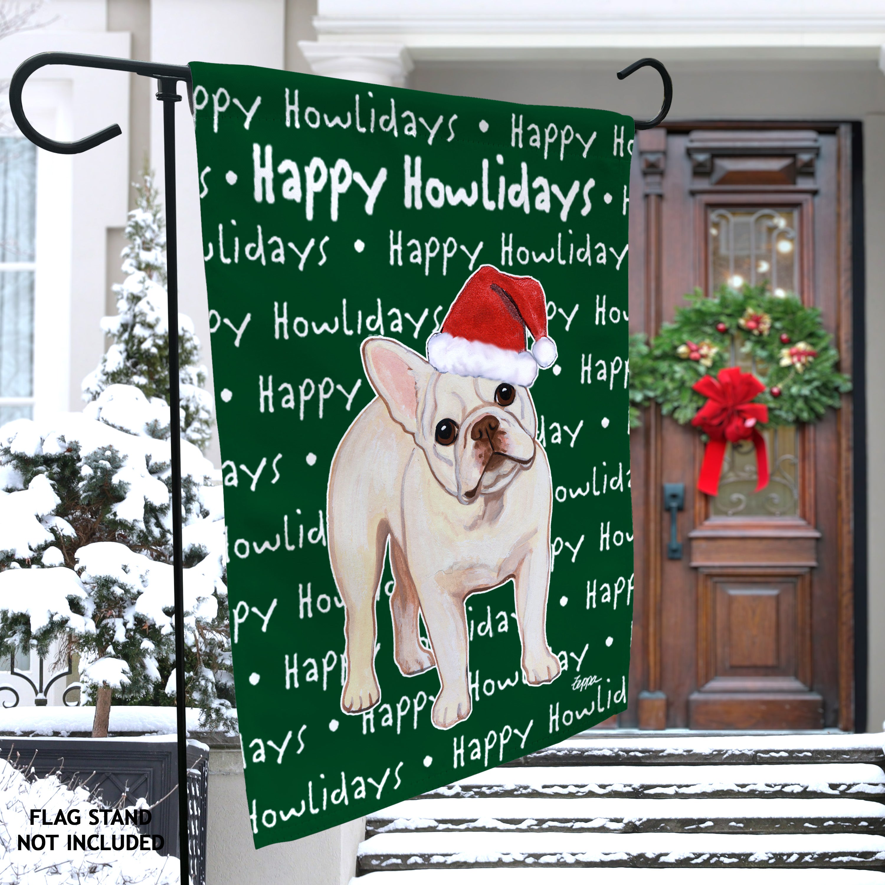French Bulldog Christmas Garden Flag