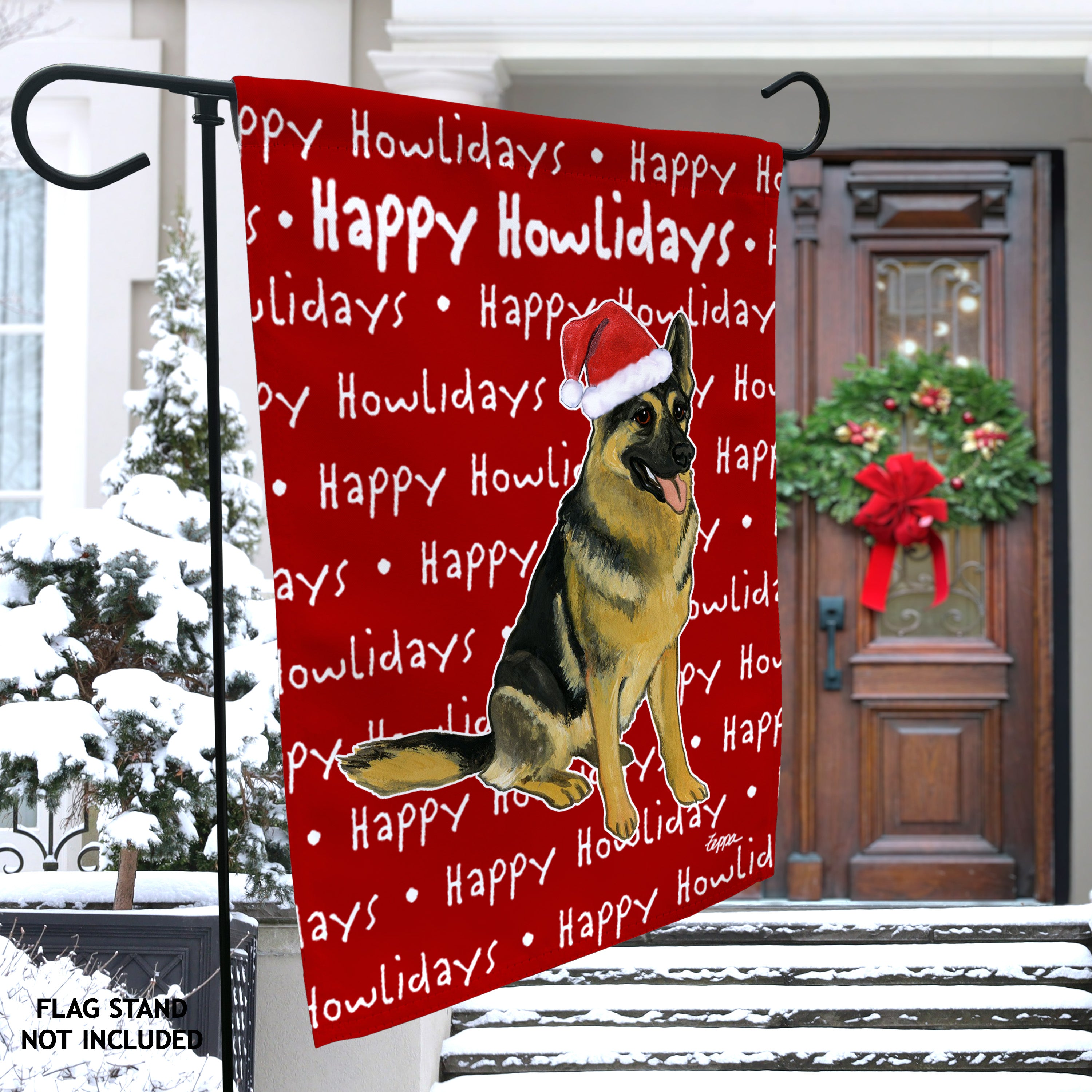 German Shepherd Christmas Garden Flag