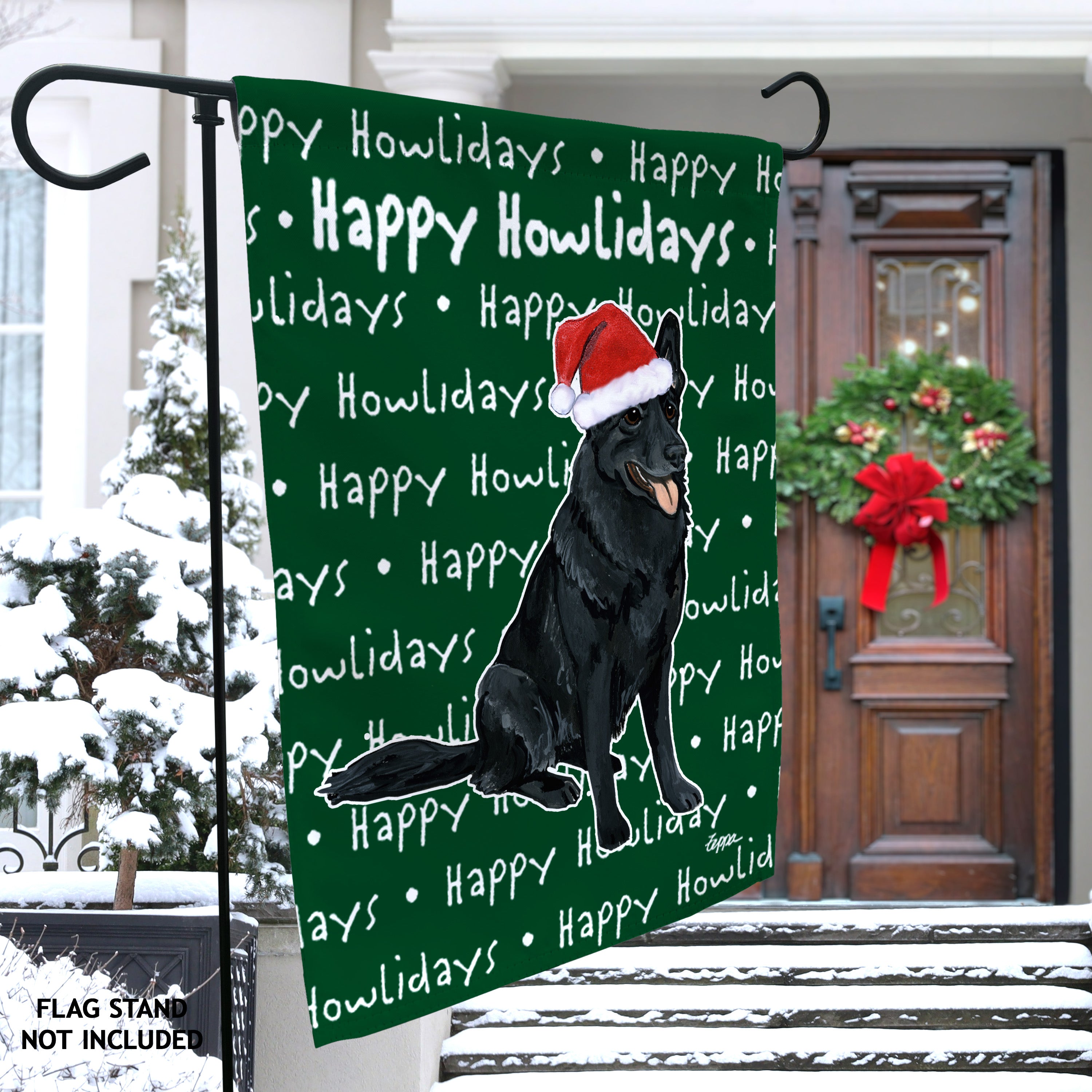 German Shepherd Christmas Garden Flag